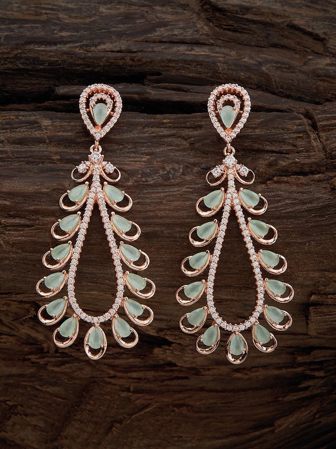 

Kushal's Fashion Jewellery Rose Gold-Plated Teardrop Shaped Drop Earrings
