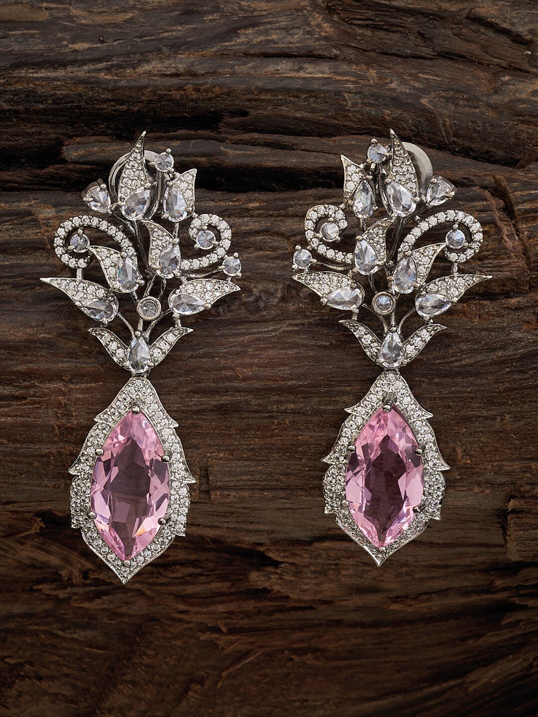 

Kushal's Fashion Jewellery Leaf Shaped Studs Earrings, Silver