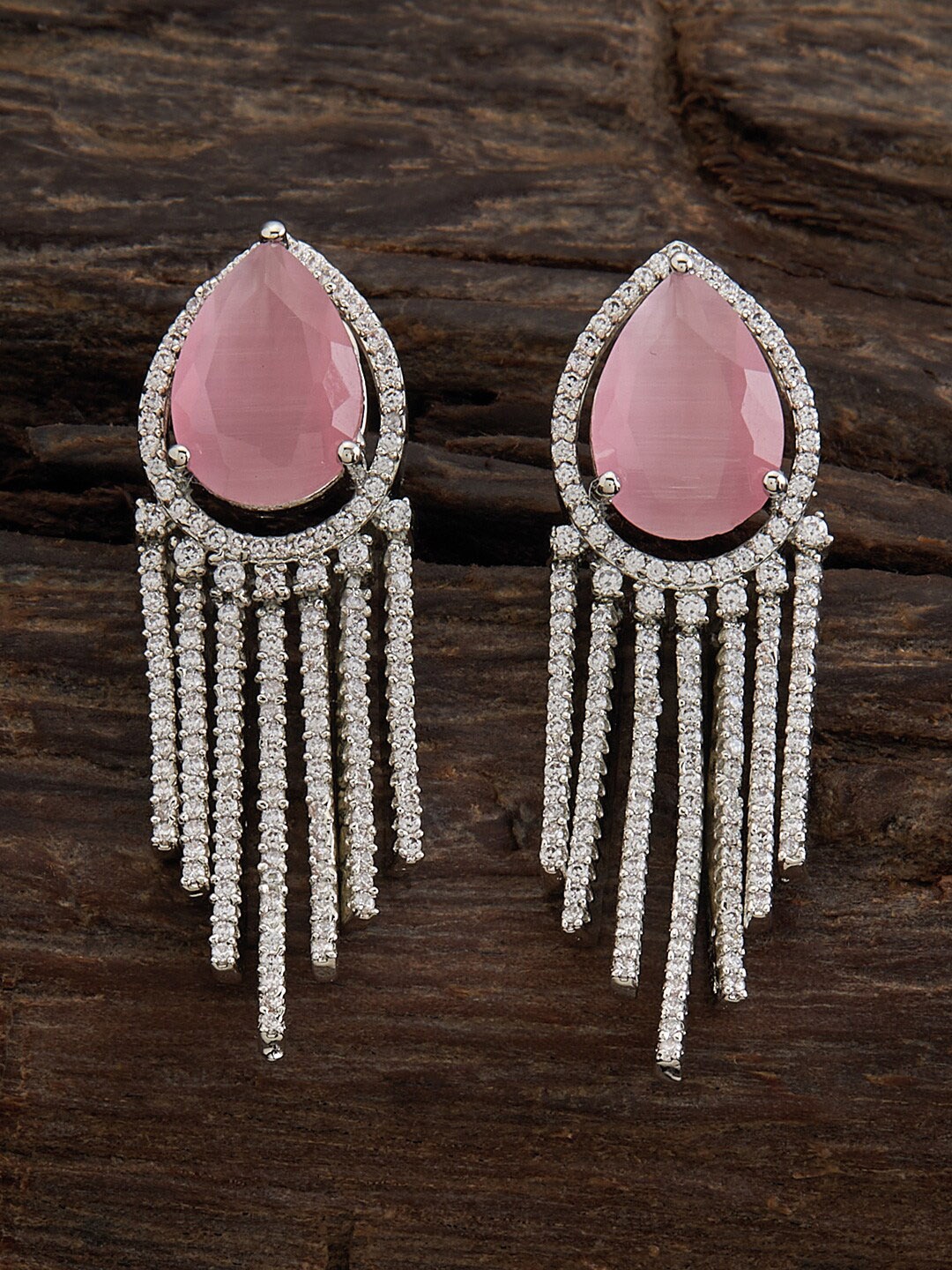 

Kushal's Fashion Jewellery Teardrop Shaped Drop Earrings, Silver