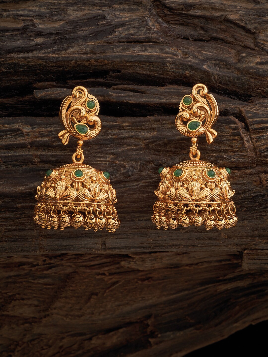 

Kushal's Fashion Jewellery Dome Shaped Jhumkas Earrings, Gold