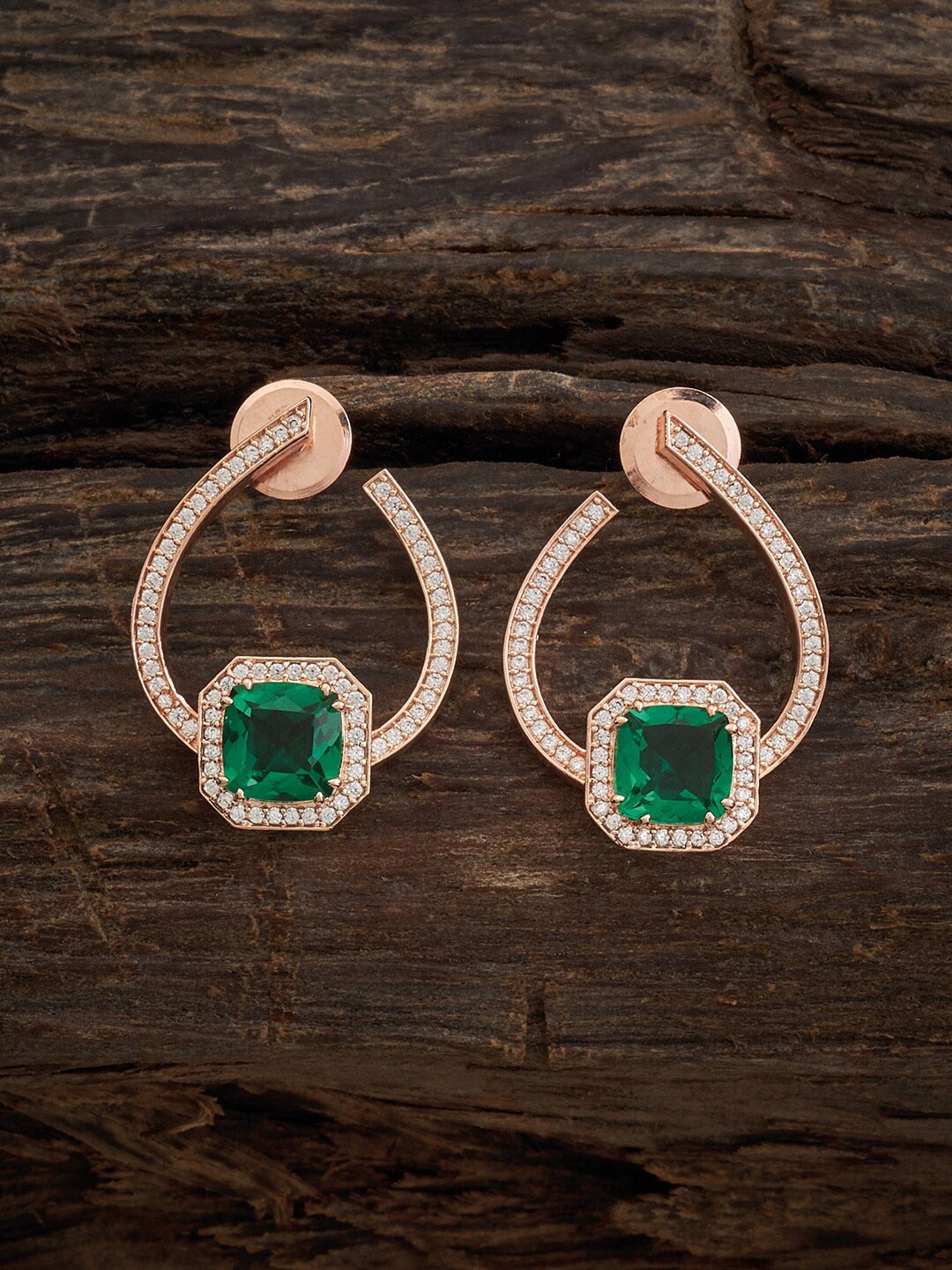 

Kushal's Fashion Jewellery Teardrop Shaped Drop Earrings, Rose gold
