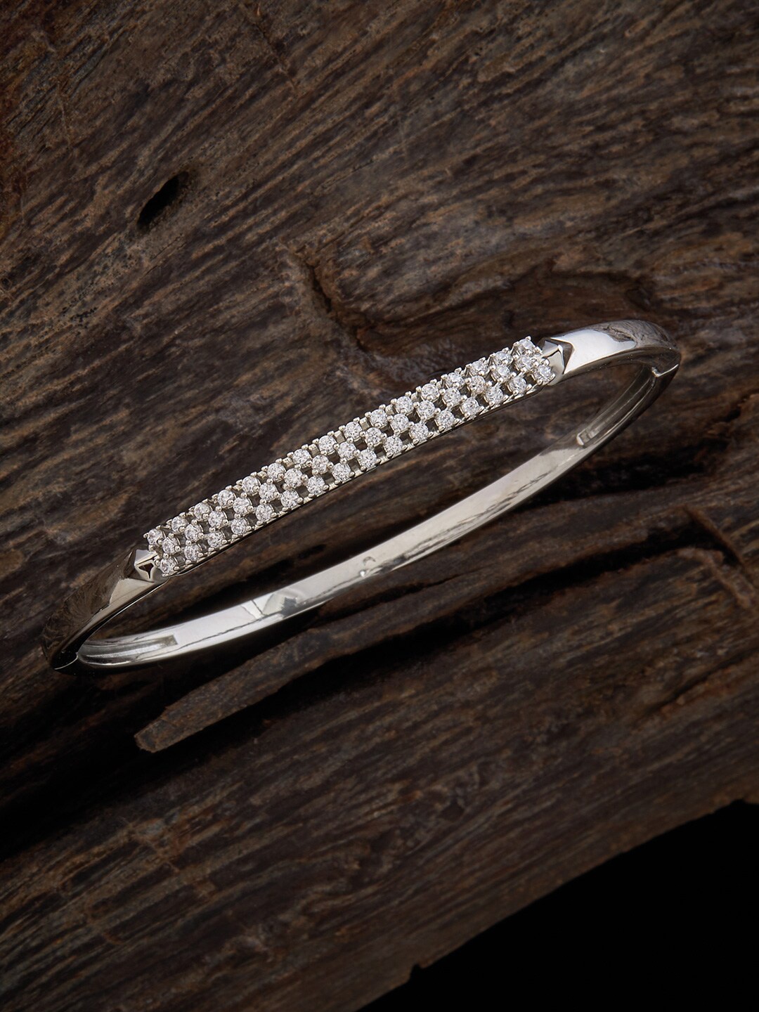 

Kushal's Fashion Jewellery Silver-Plated Kada Bracelet