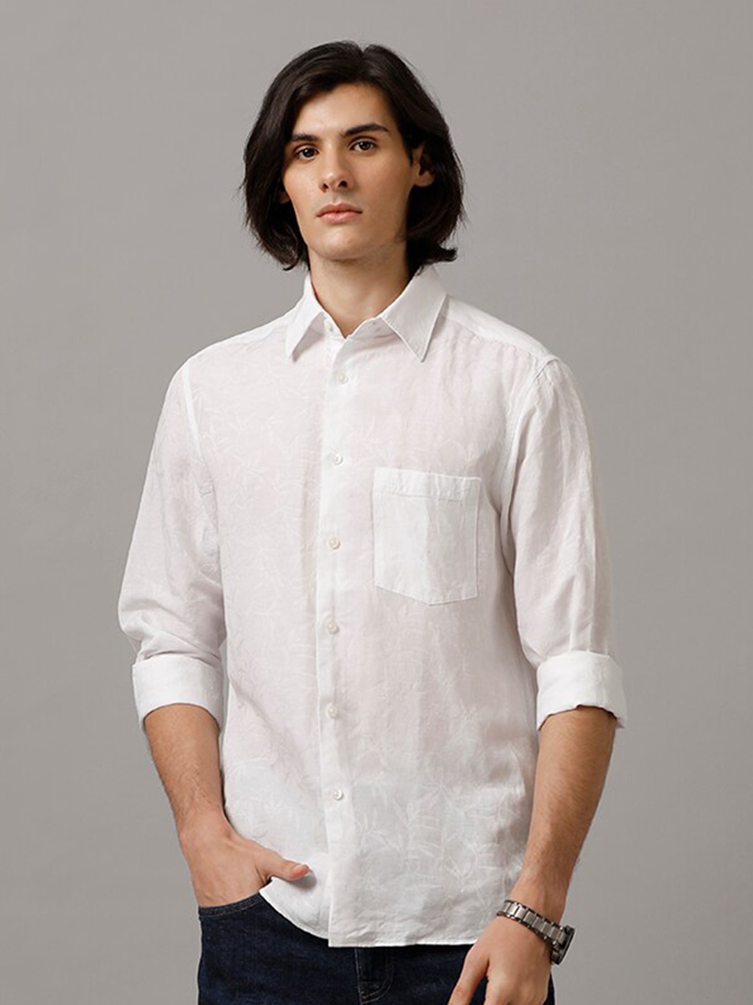 

Aldeno Comfort Fit Pure Cotton Casual Shirt, White