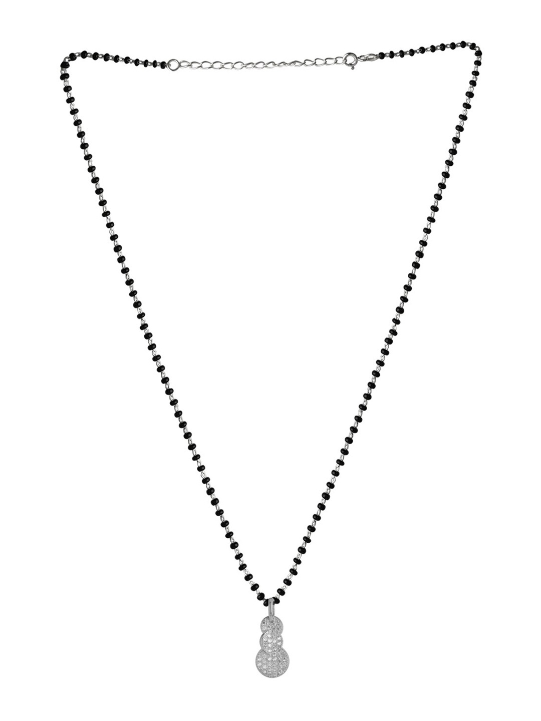 

Abhooshan 925 Sterling Silver Stone-Studded Mangalsutra