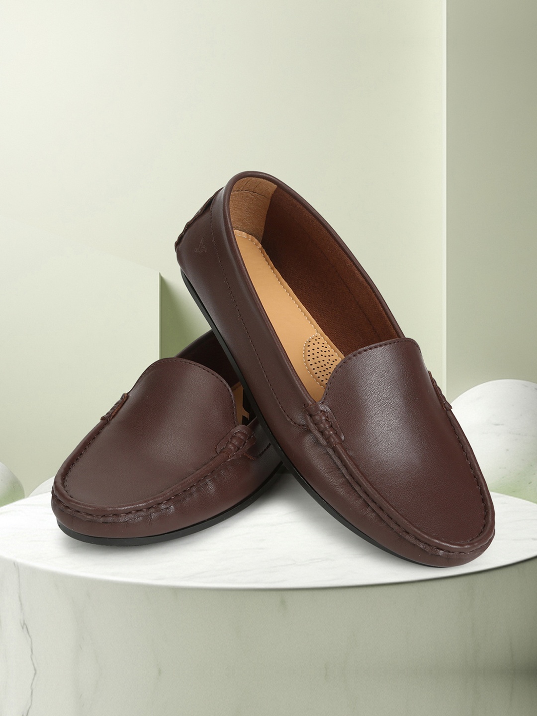 

yoho Women Comfort Insole Basics Anti-Skid Sole Loafers, Coffee brown