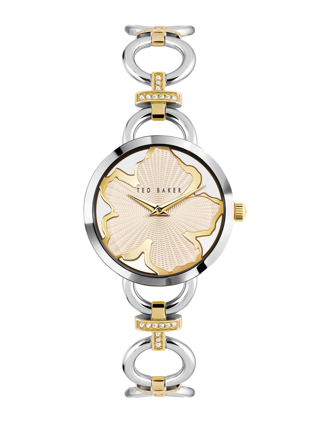 

Ted Baker Brass Textured Dial & Stainless Steel Bracelet Style Straps Watch BKPLIS302, Silver