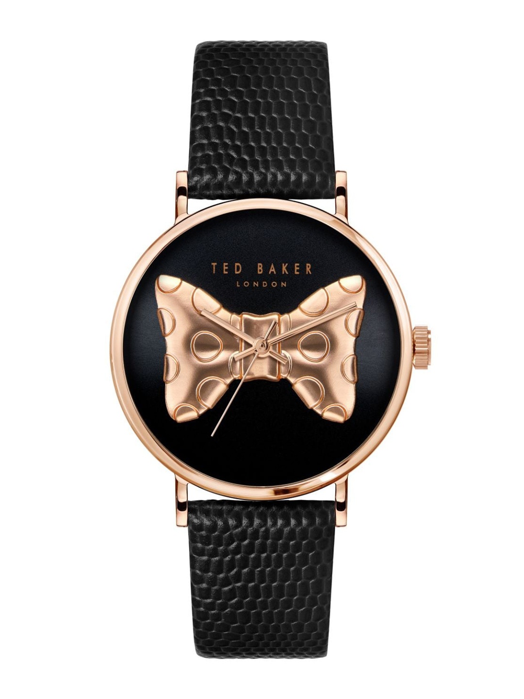 

Ted Baker Women Brass Embellished Dial & Leather Straps Analogue Watch BKPPHS301, Black