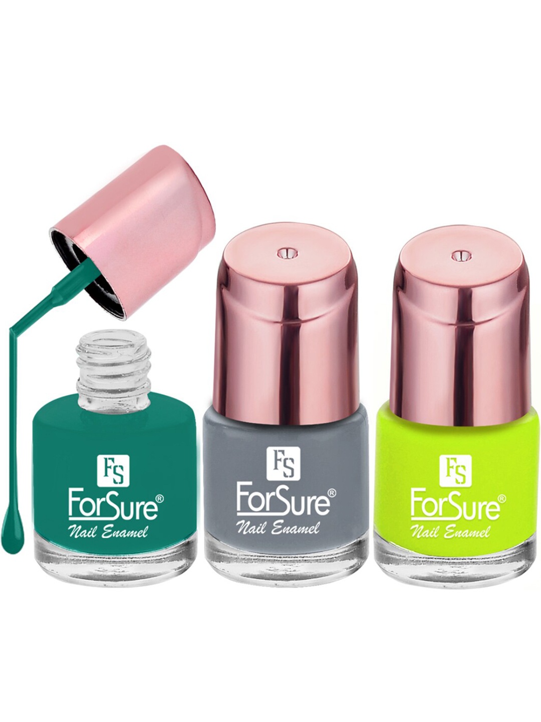 

ForSure Set of 3 Quick-Dry Long-Lasting Nail Paint - 8ml each, Grey