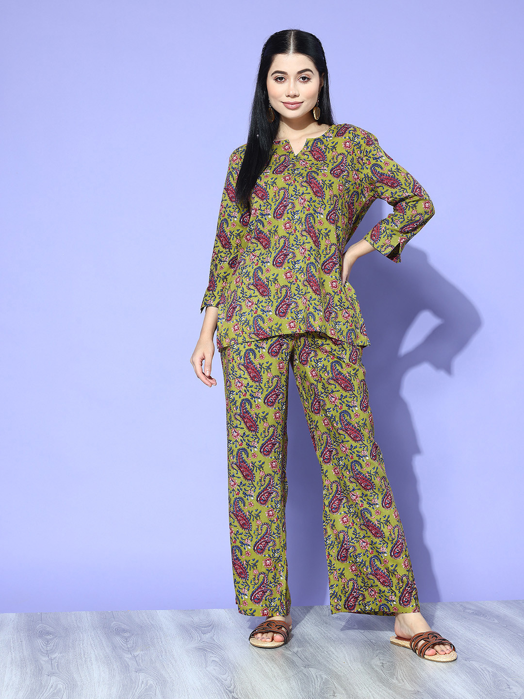 

all about you Paisley Printed Co-ords, Green