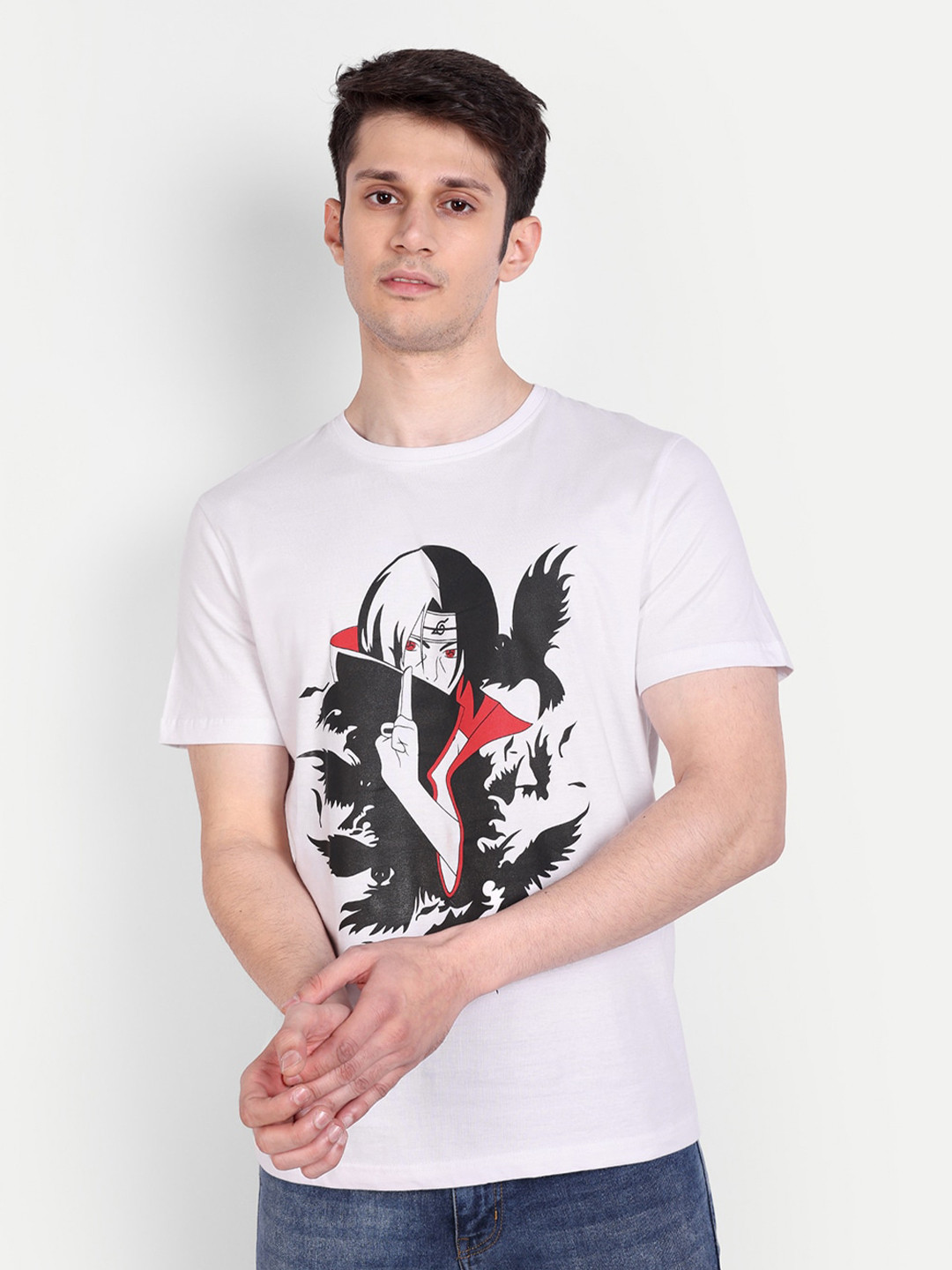 

Fans Army Anime Printed Oversized Pure Cotton T-shirt, White