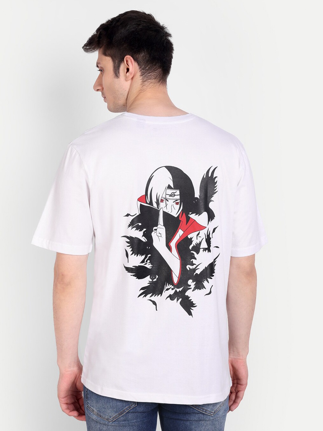 Fans Army Anime Printed Oversized Pure Cotton T-shirt, White