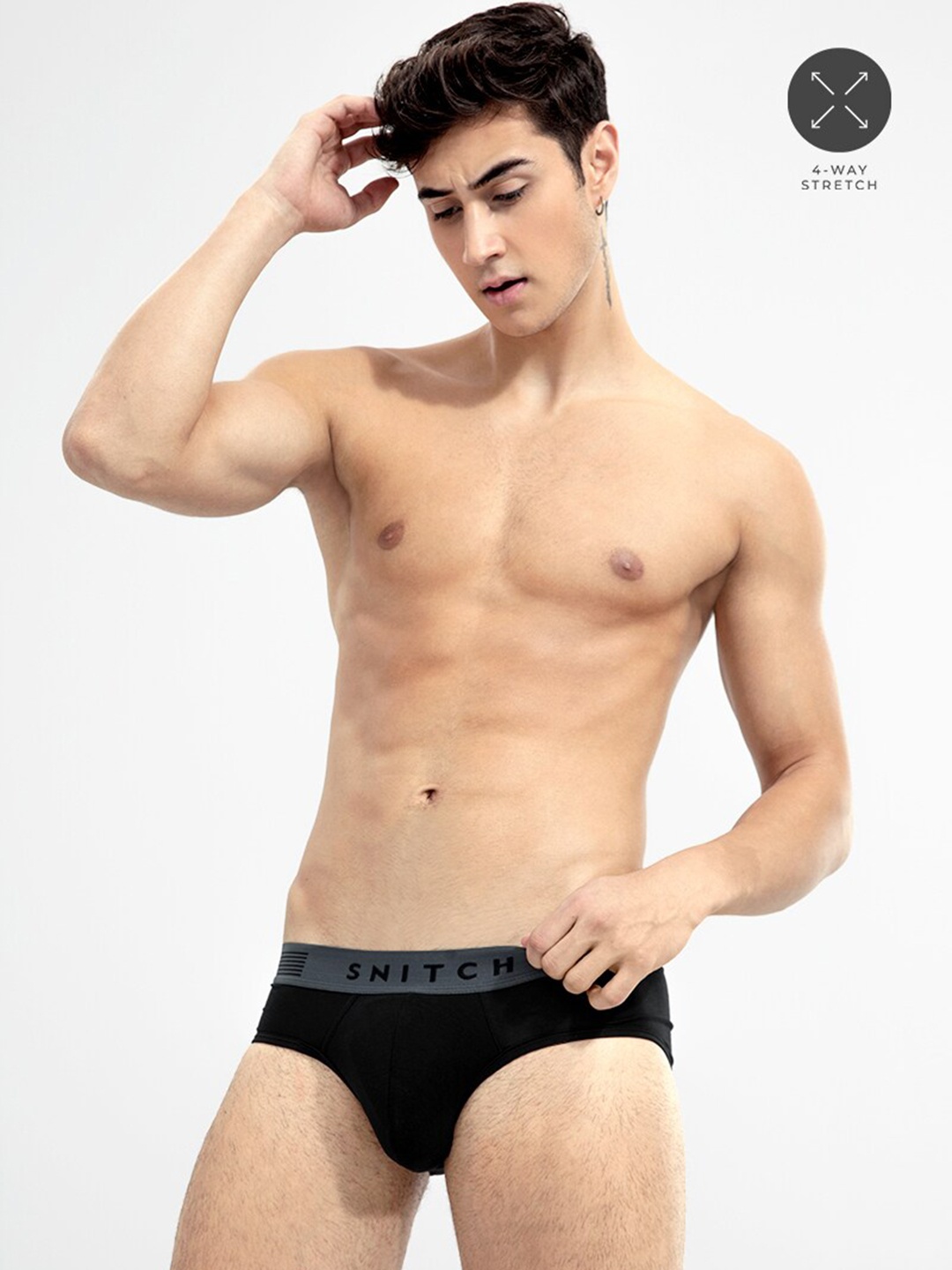 

Snitch Black Mid-Rise Modal Basic Briefs 4MSIWB0001-03-S