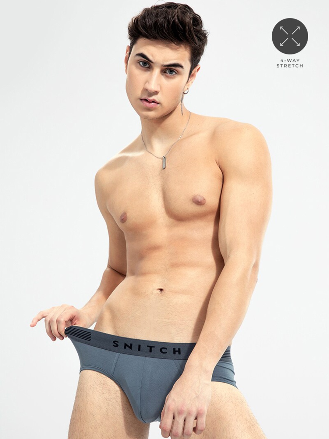 

Snitch Grey Mid Rise Basic Briefs 4MSIWB0001-07-S
