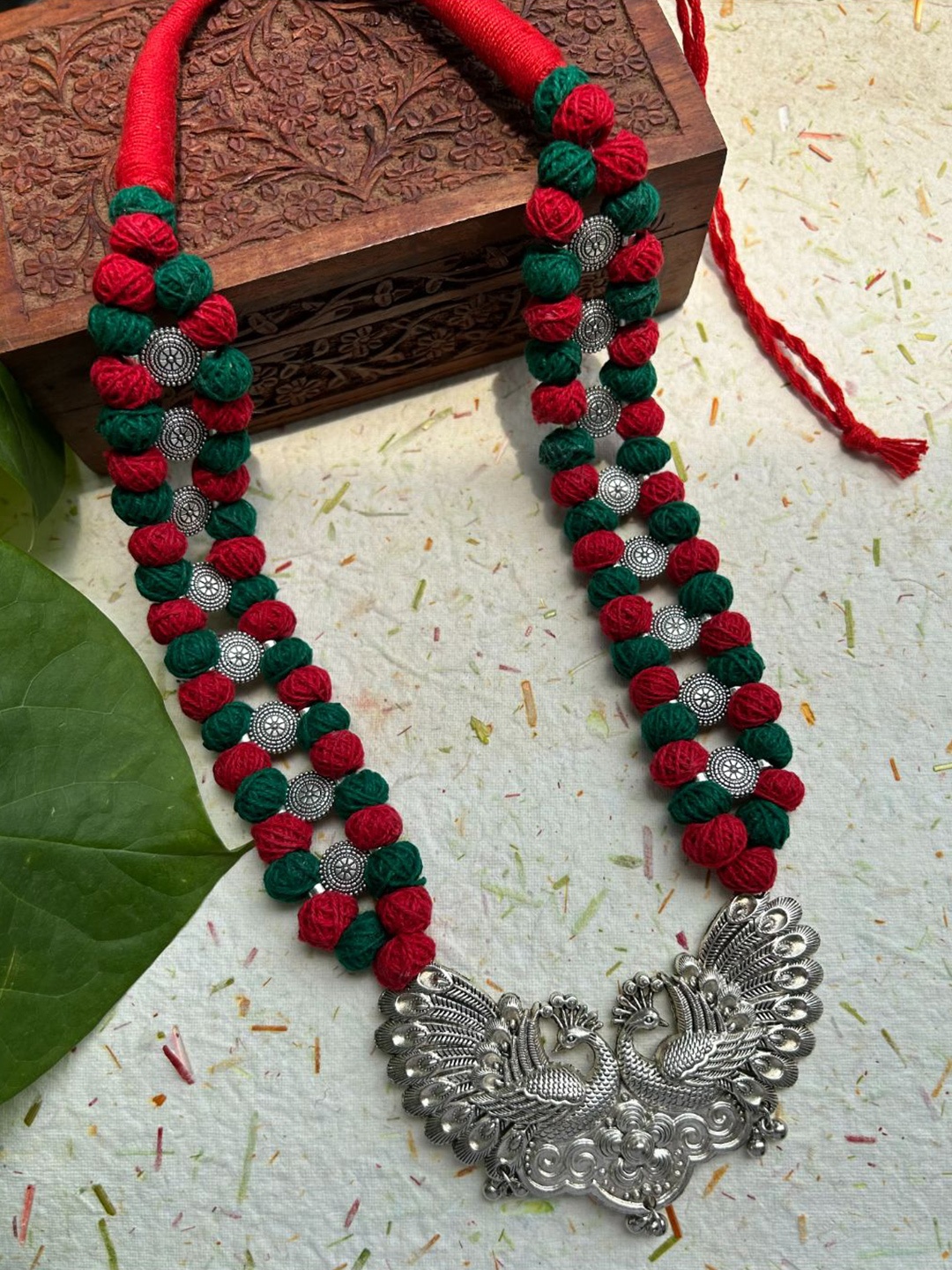 

FIROZA Peacock Shaped Brass Necklace, Silver