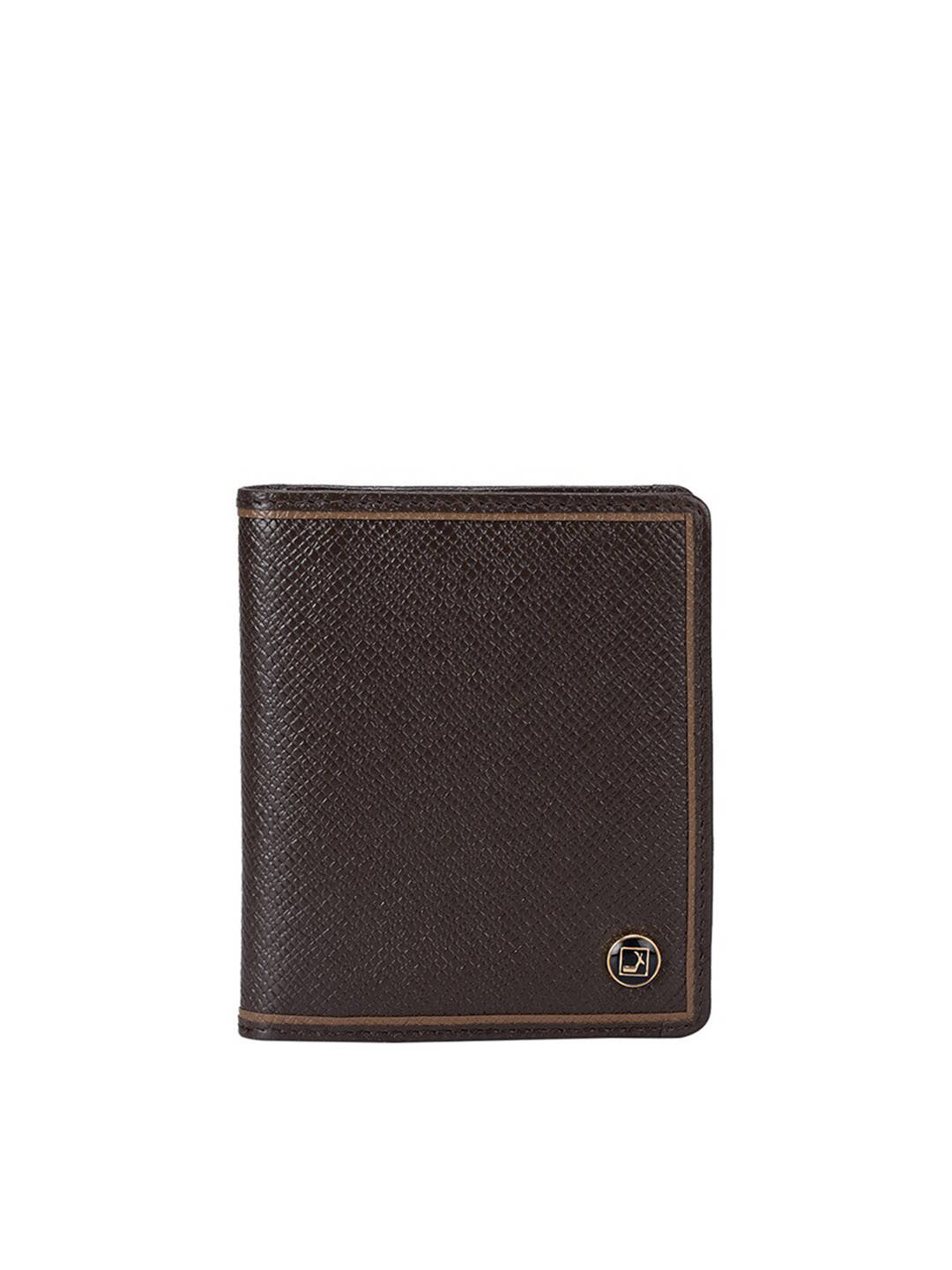 

Da Milano Men Textured Leather Two Fold Wallet, Brown