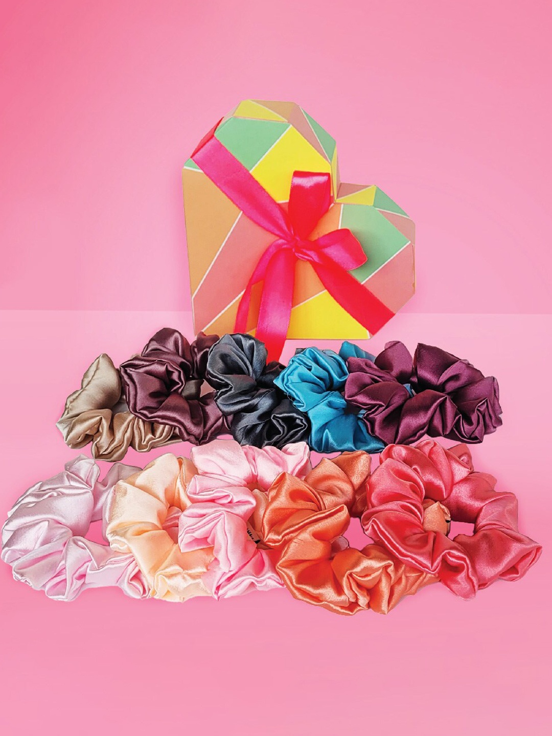 

HAIR DRAMA COMPANY Set Of 10 Ponytail Holders, Red