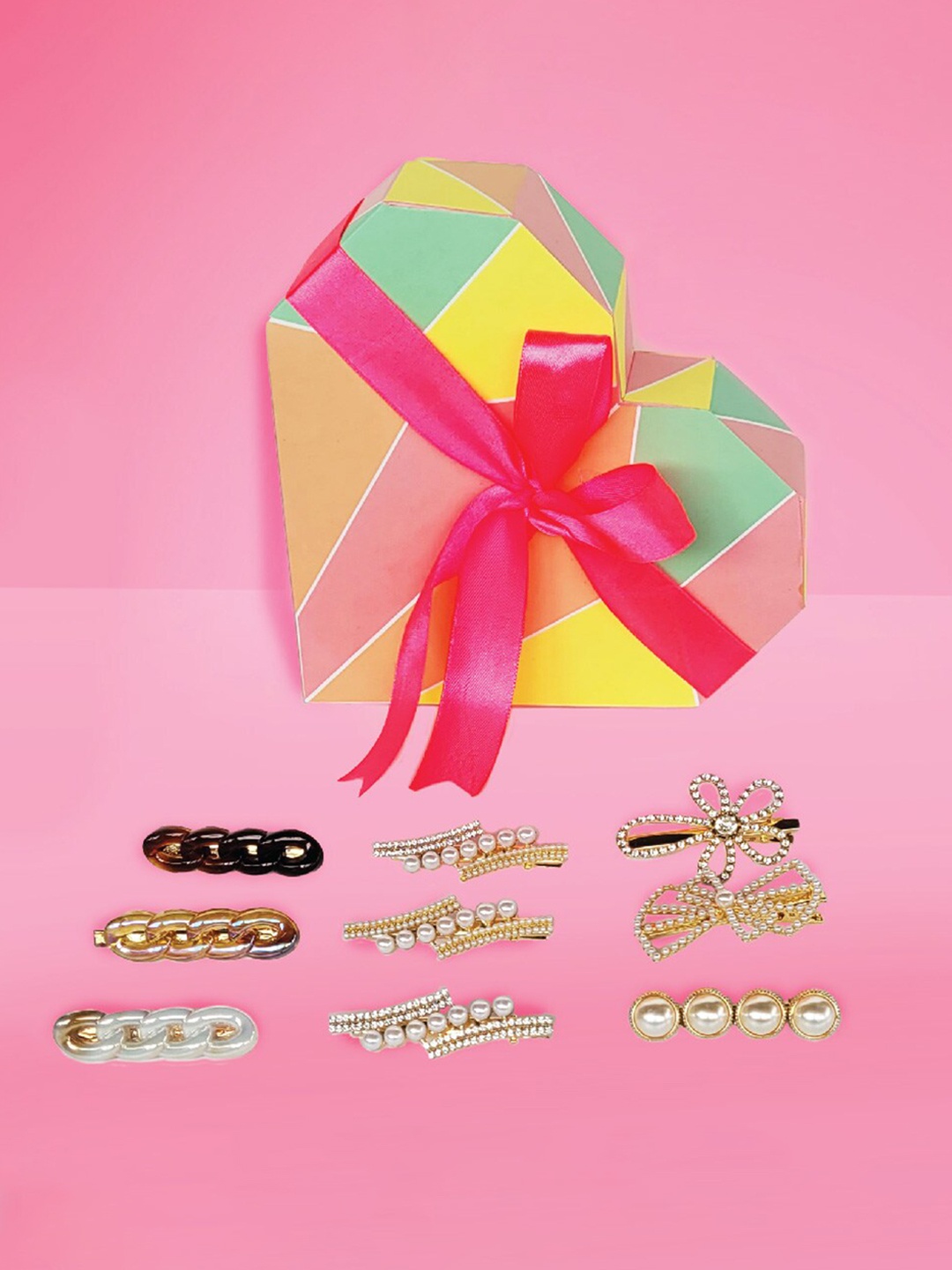 

HAIR DRAMA COMPANY Set Of 9 Embellished Hair Accessory, Gold
