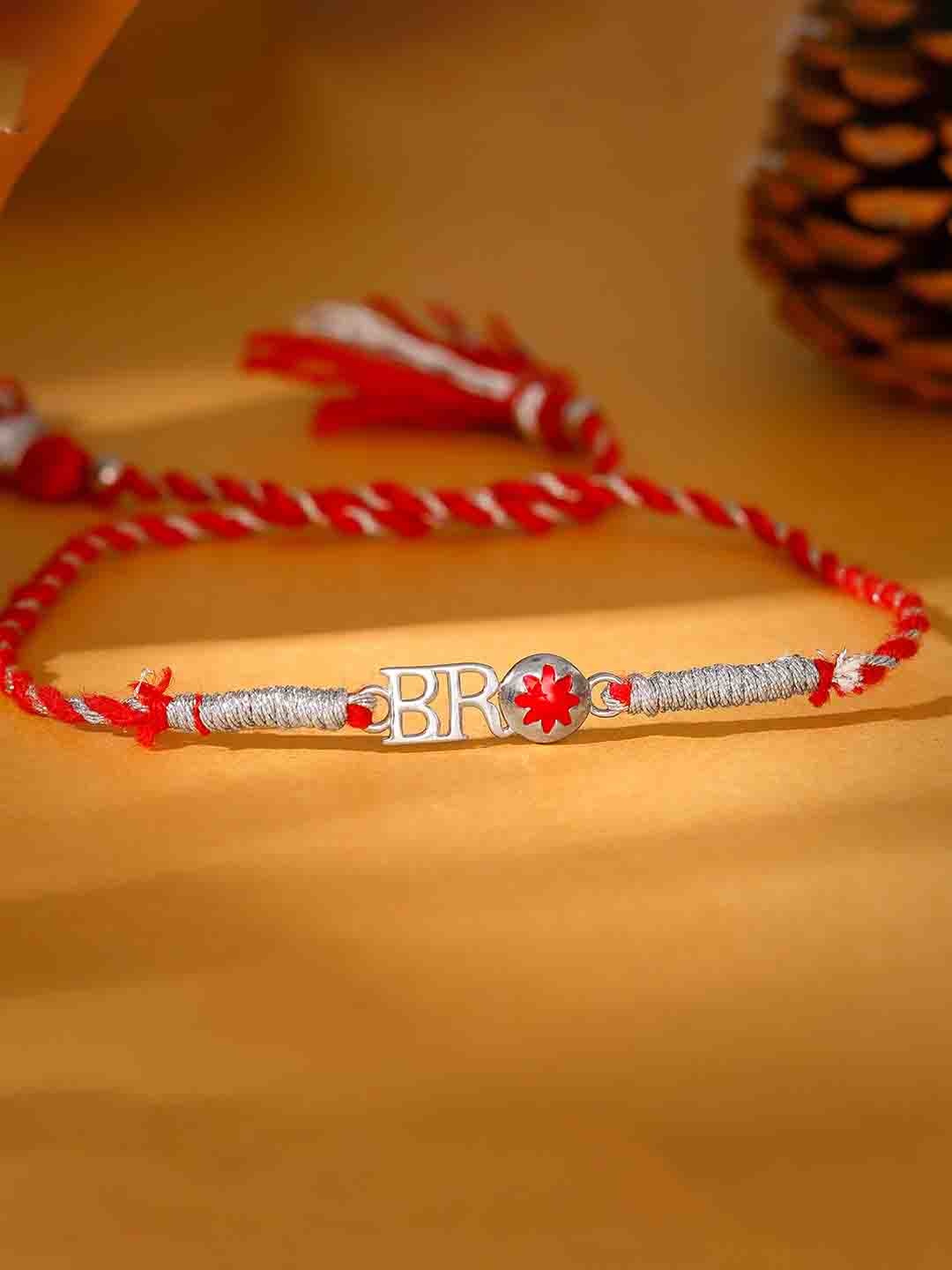 

GIVA Men 925 Sterling Silver Rakhi With Roli Chawal