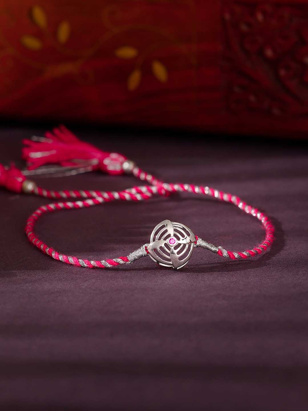 

GIVA 925 Sterling Silver Mandala Rakhi With Roli Chawal