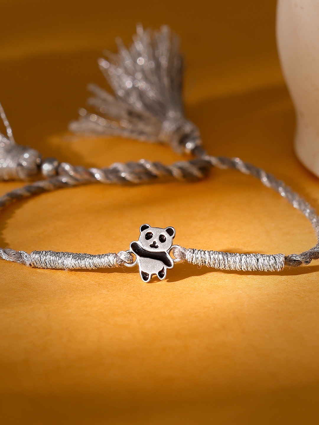 

GIVA Silver-Plated 925 Sterling Silver Panda Charm Rakhi