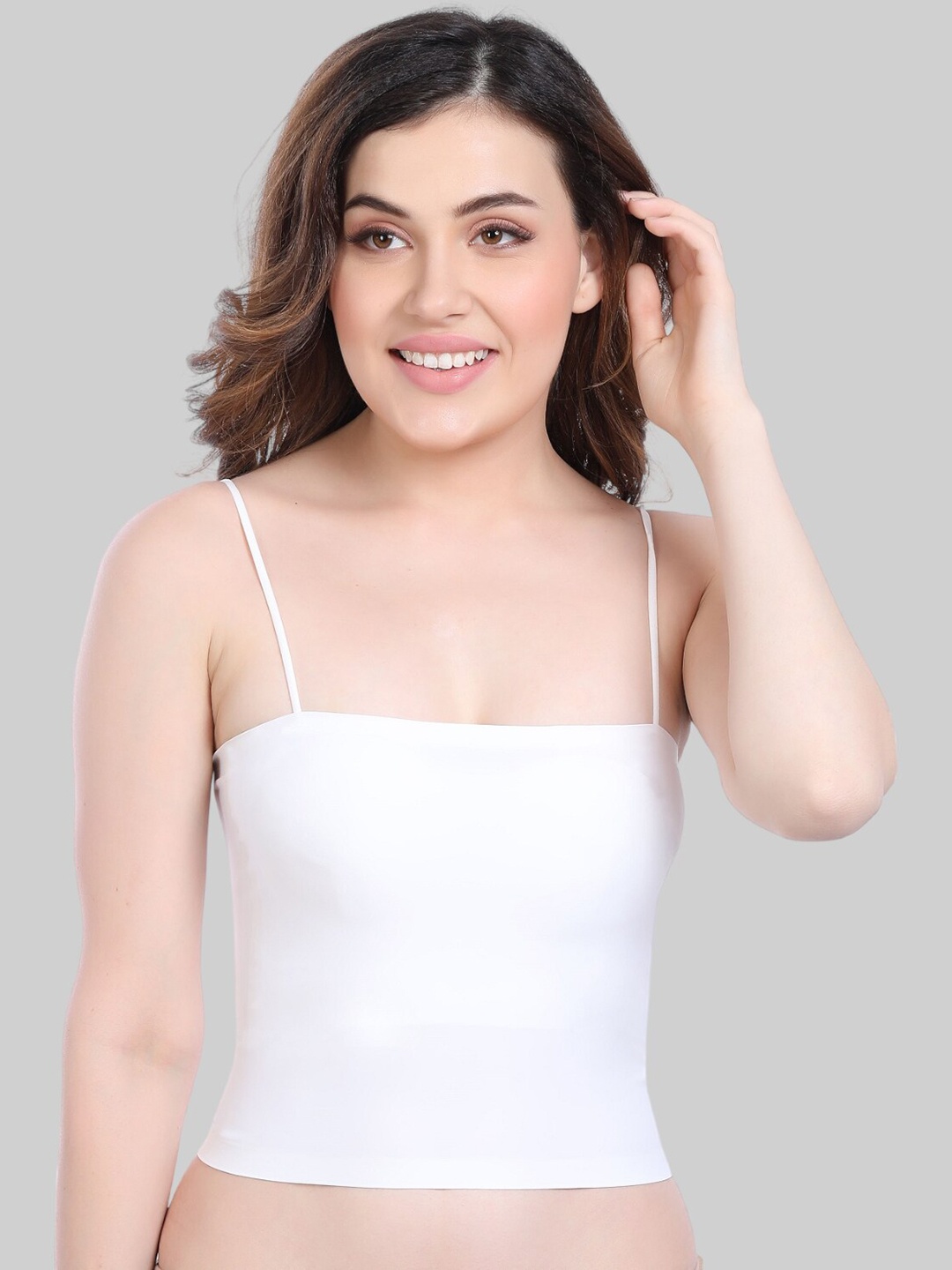 

PLUMBURY Shoulder Straps Lightly Padded Camisole, White