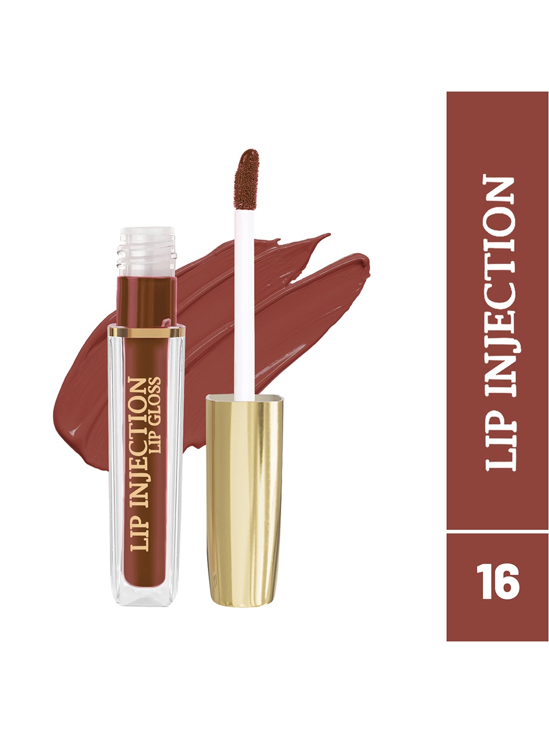 

INCOLOR Lip Injection Long Lasting Matte Liquid Lip Gloss 4 ml - Shade 16, Brown