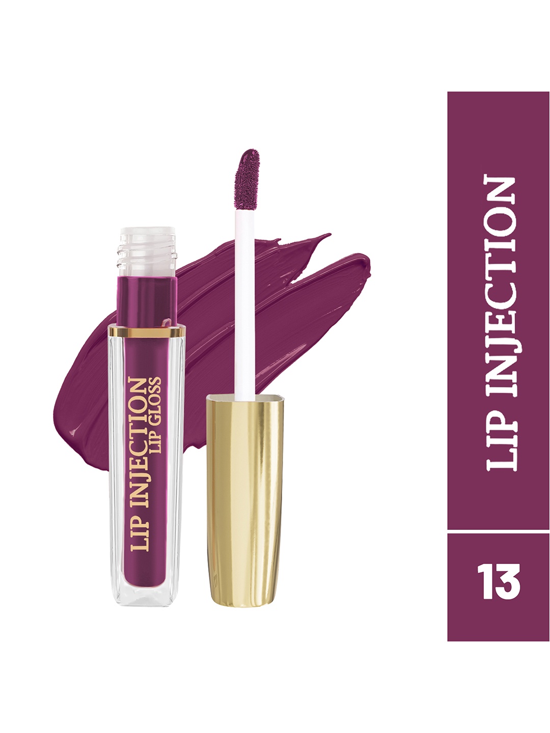 

INCOLOR Lip Injection Long Lasting Matte Liquid Lip Gloss 4 ml - Shade 13, Purple