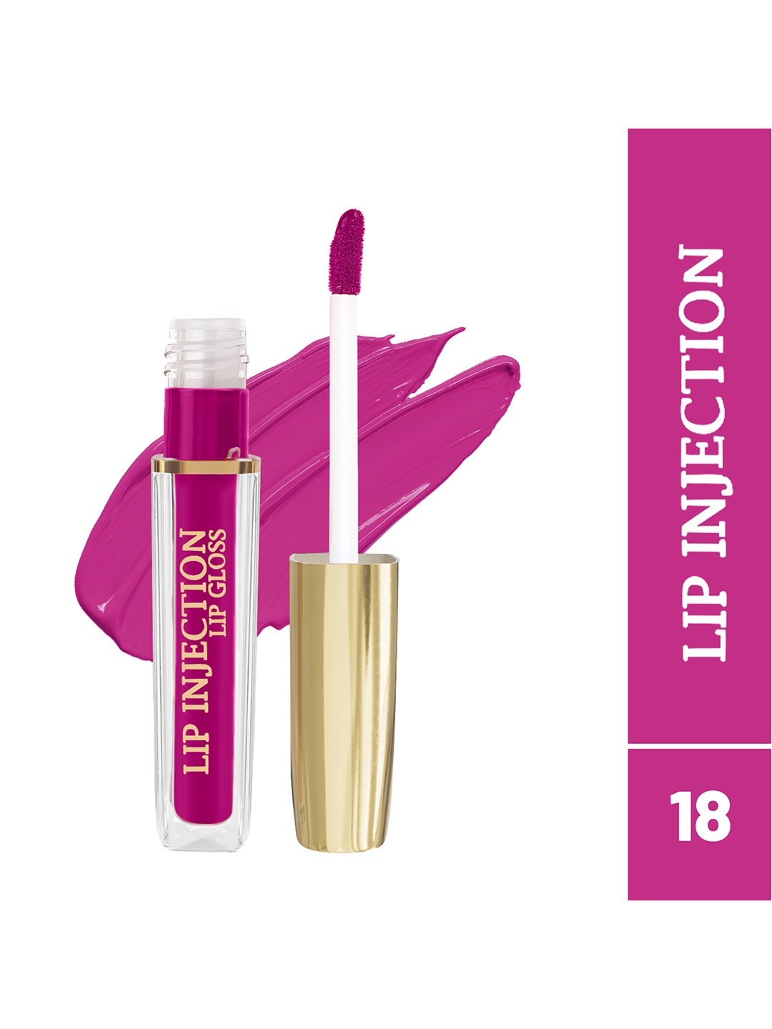 INCOLOR Lip Injection Long Lasting Matte Liquid Lip Gloss 4 ml - Shade 18, Purple