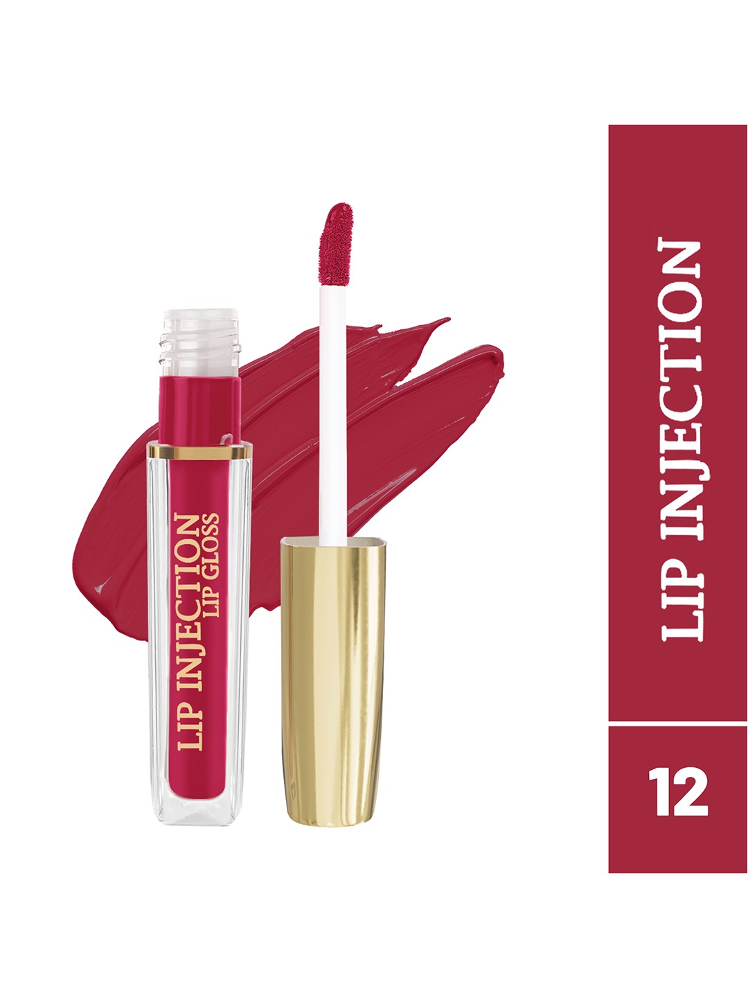 

INCOLOR Lip Injection Long Lasting Matte Liquid Lip Gloss 4 ml - Shade 12, Maroon