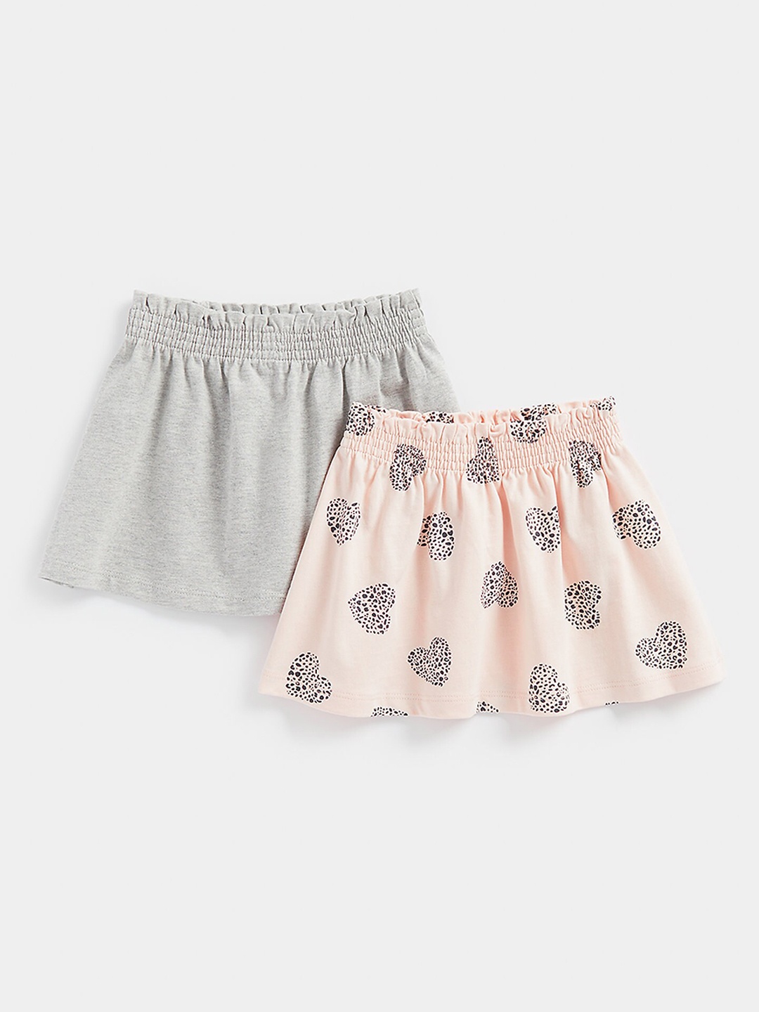 

mothercare Girls Pack Of 2 Printed A-Line Skirts, Grey