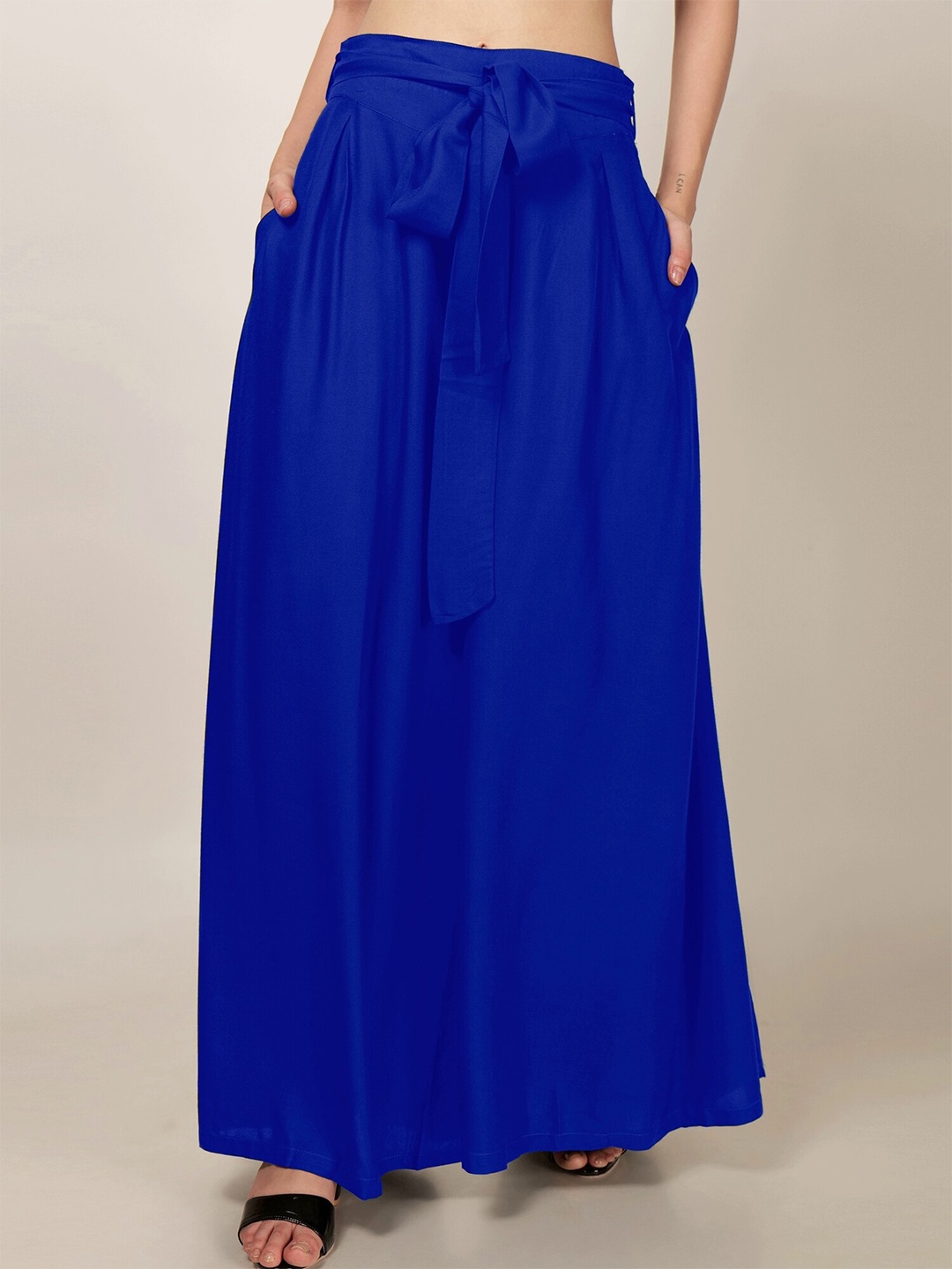 

PATRORNA Women Flared Wide Leg Palazzo, Blue