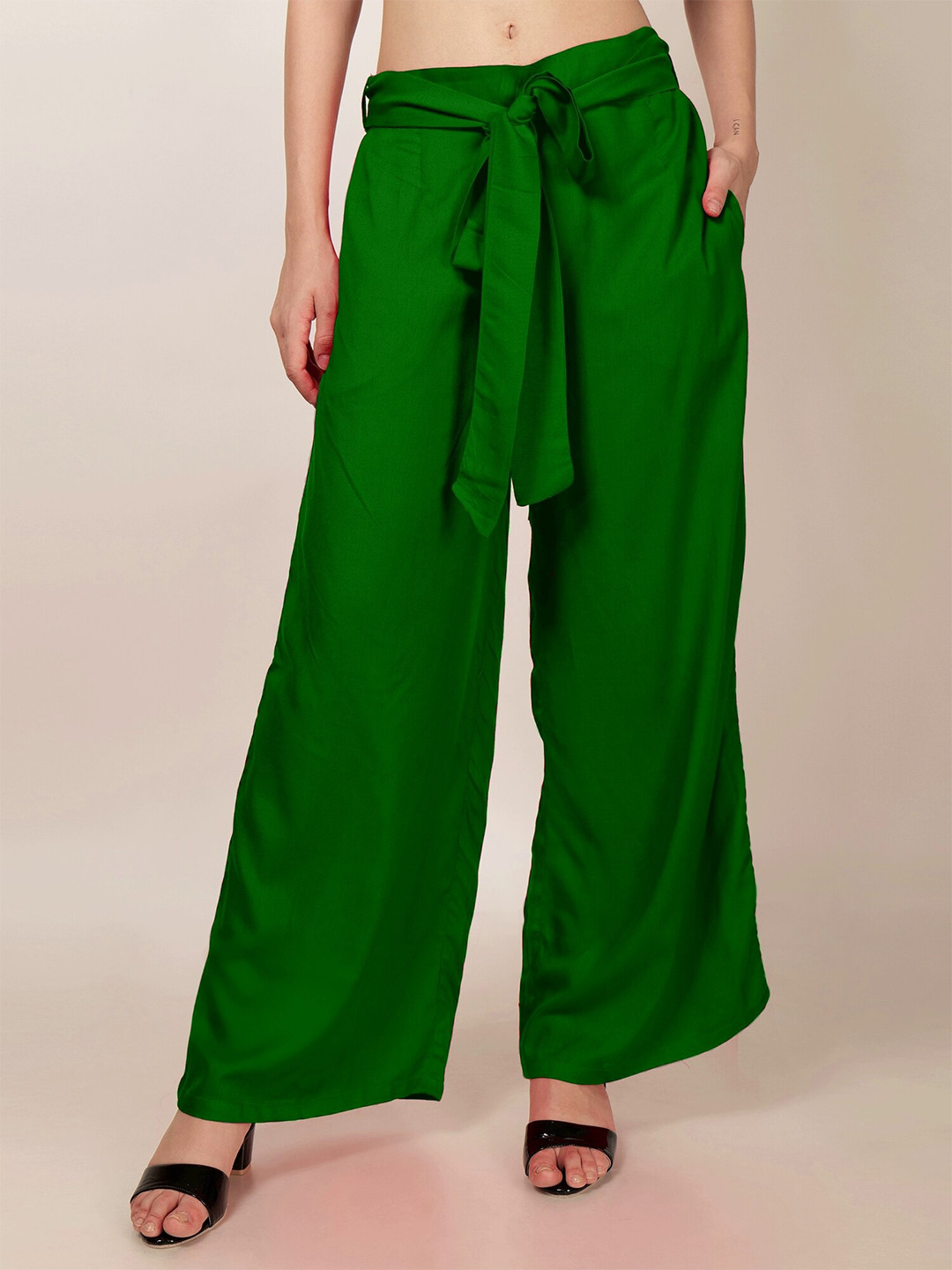 

PATRORNA Straight Fit Palazzos, Green