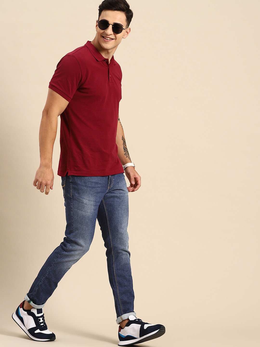 United Colors of Benetton Men Skinny Fit Light Fade Stretchable Jeans, Blue