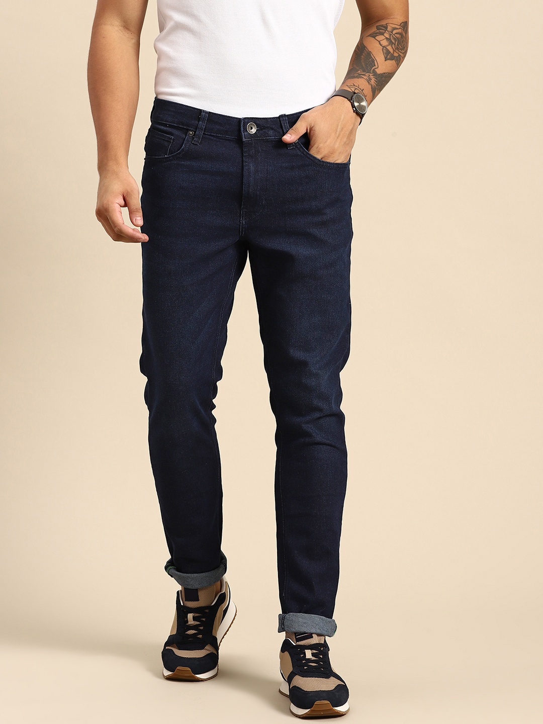 

United Colors of Benetton Men Skinny Fit Stretchable Jeans, Navy blue
