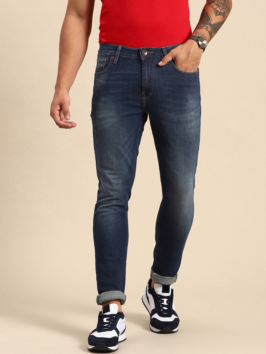 

United Colors of Benetton Men Skinny Fit Stretchable Jeans, Navy blue
