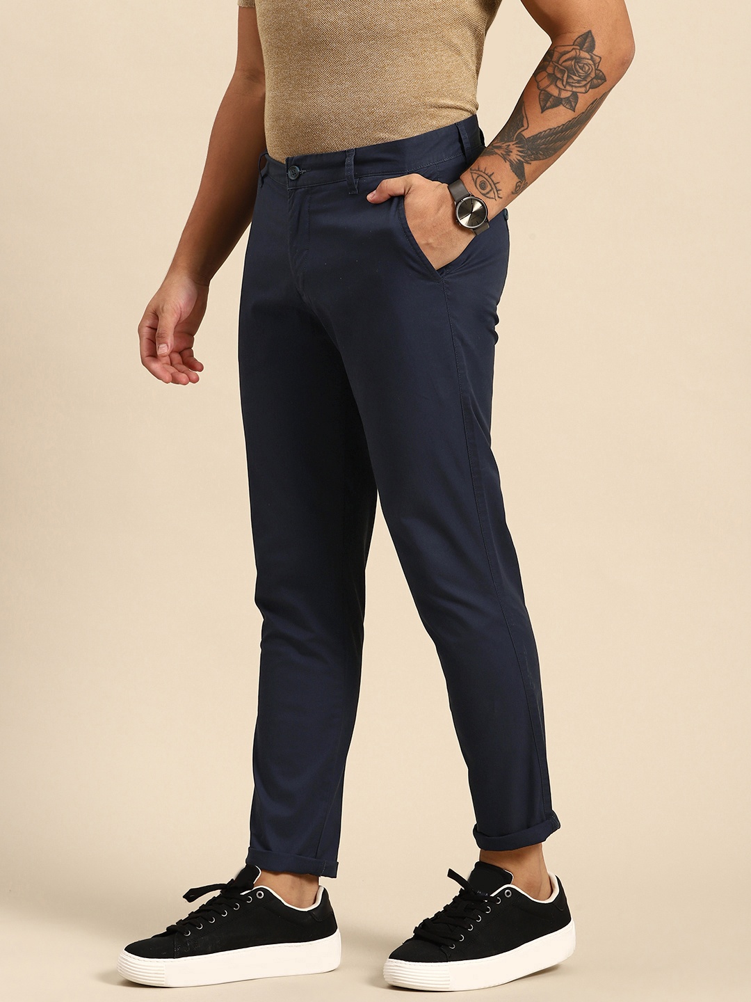 

United Colors of Benetton Men Slim Fit Trousers, Navy blue