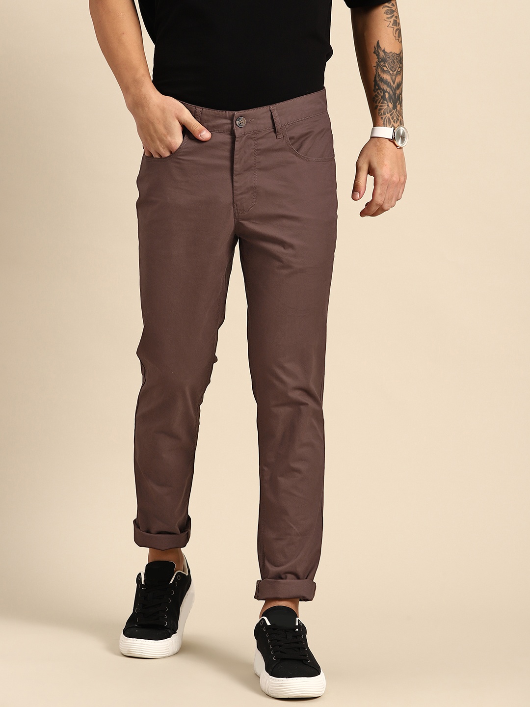 

United Colors of Benetton Men Slim Fit Trousers, Brown