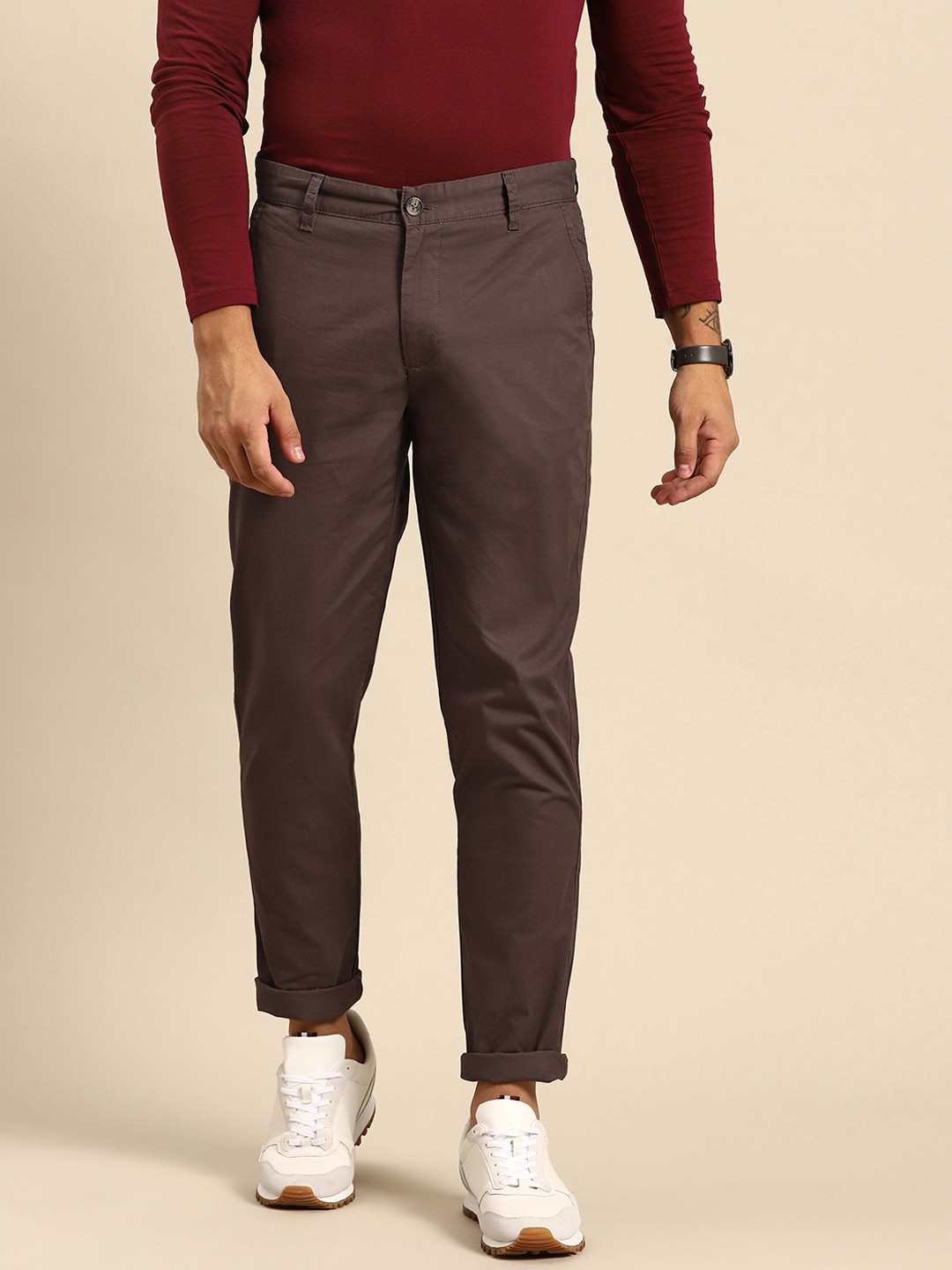 

United Colors of Benetton Men Slim Fit Trousers, Brown