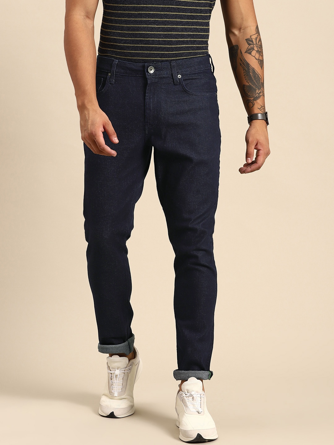 

United Colors of Benetton Men Slim Tapered Fit Stretchable Jeans, Navy blue