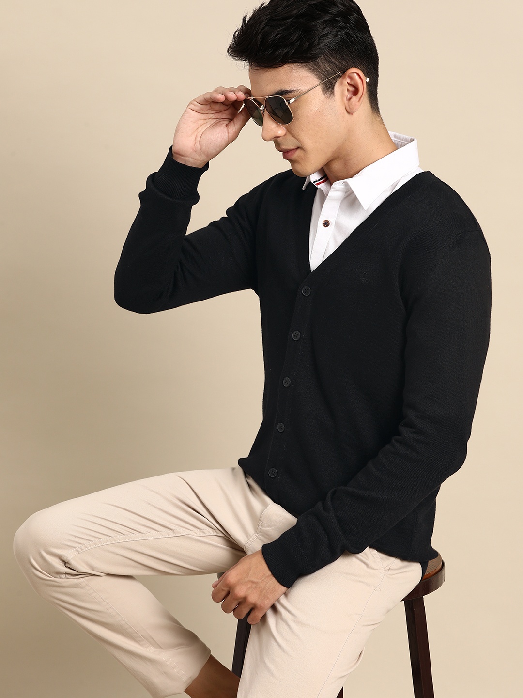 

United Colors of Benetton Pure Cotton Cardigan, Black