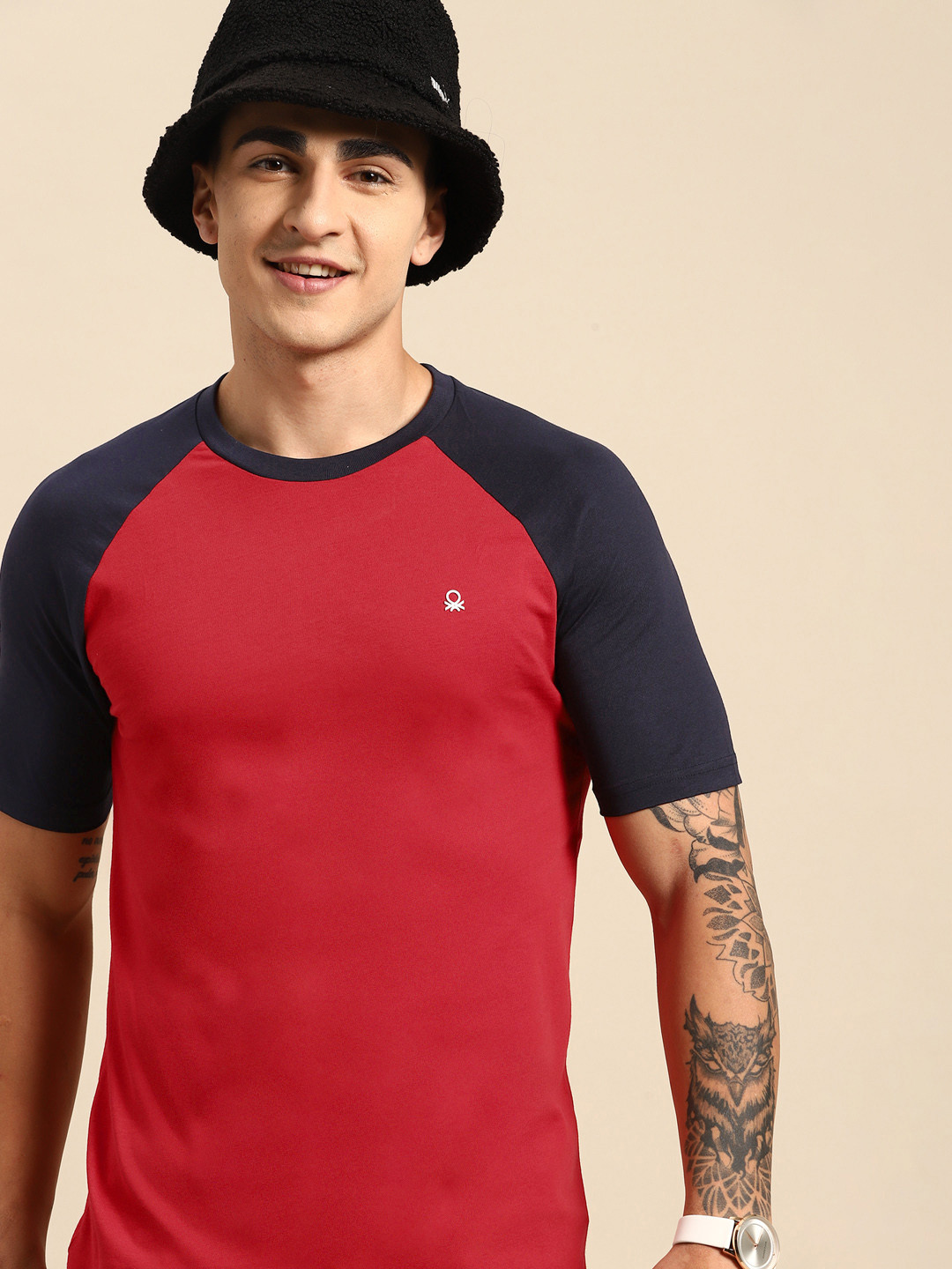 

United Colors of Benetton Men Polo Collar Pure Cotton Slim Fit T-shirt, Red