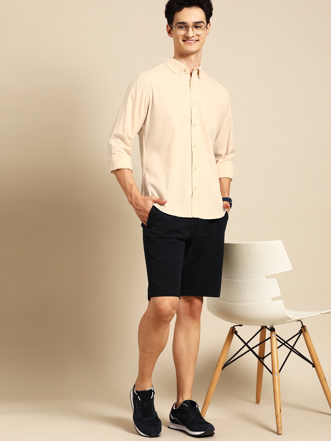 

United Colors of Benetton Men Pure Cotton Casual Shirt, Beige