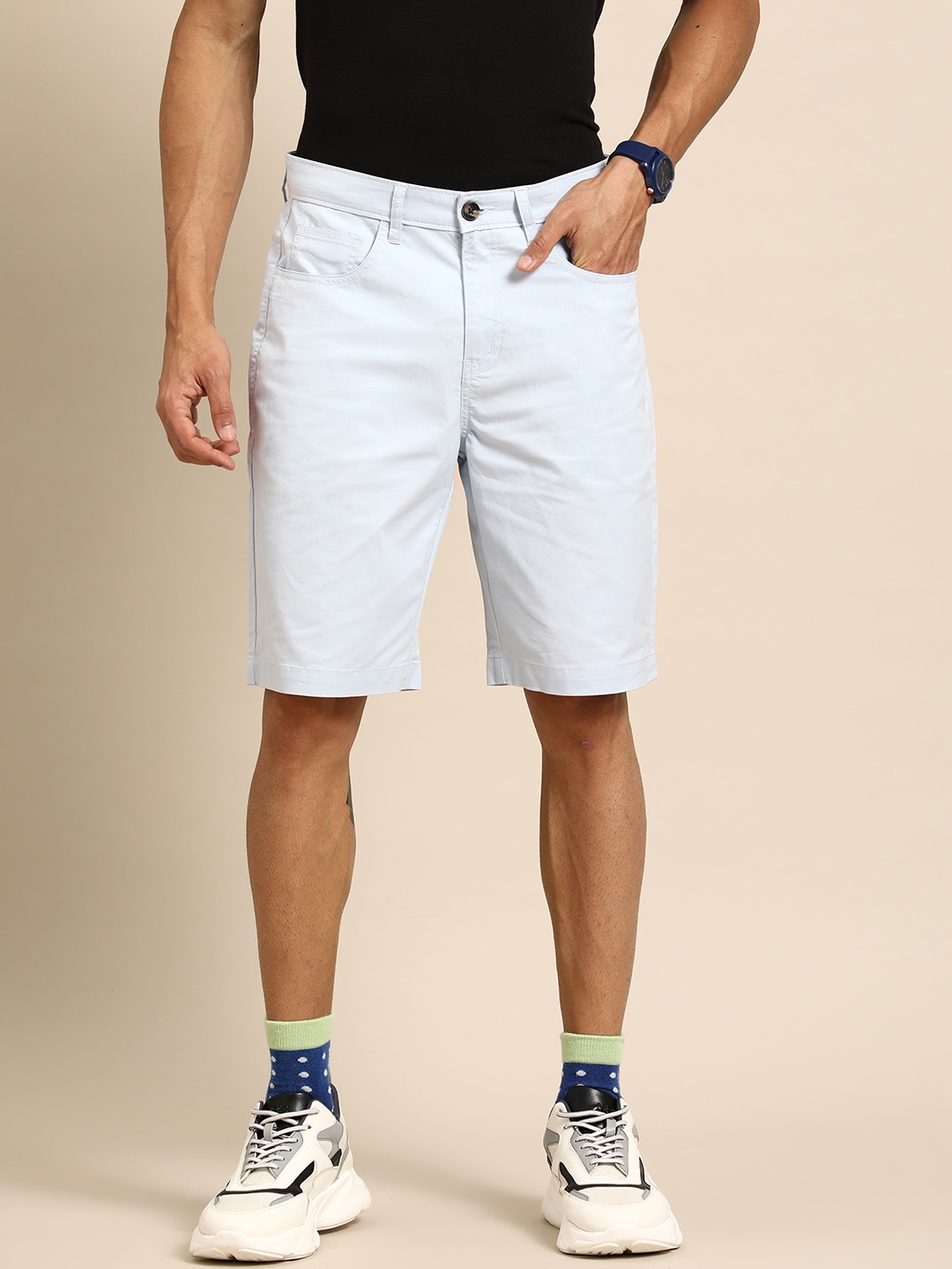 

United Colors of Benetton Men Slim Fit Twill Shorts, Blue