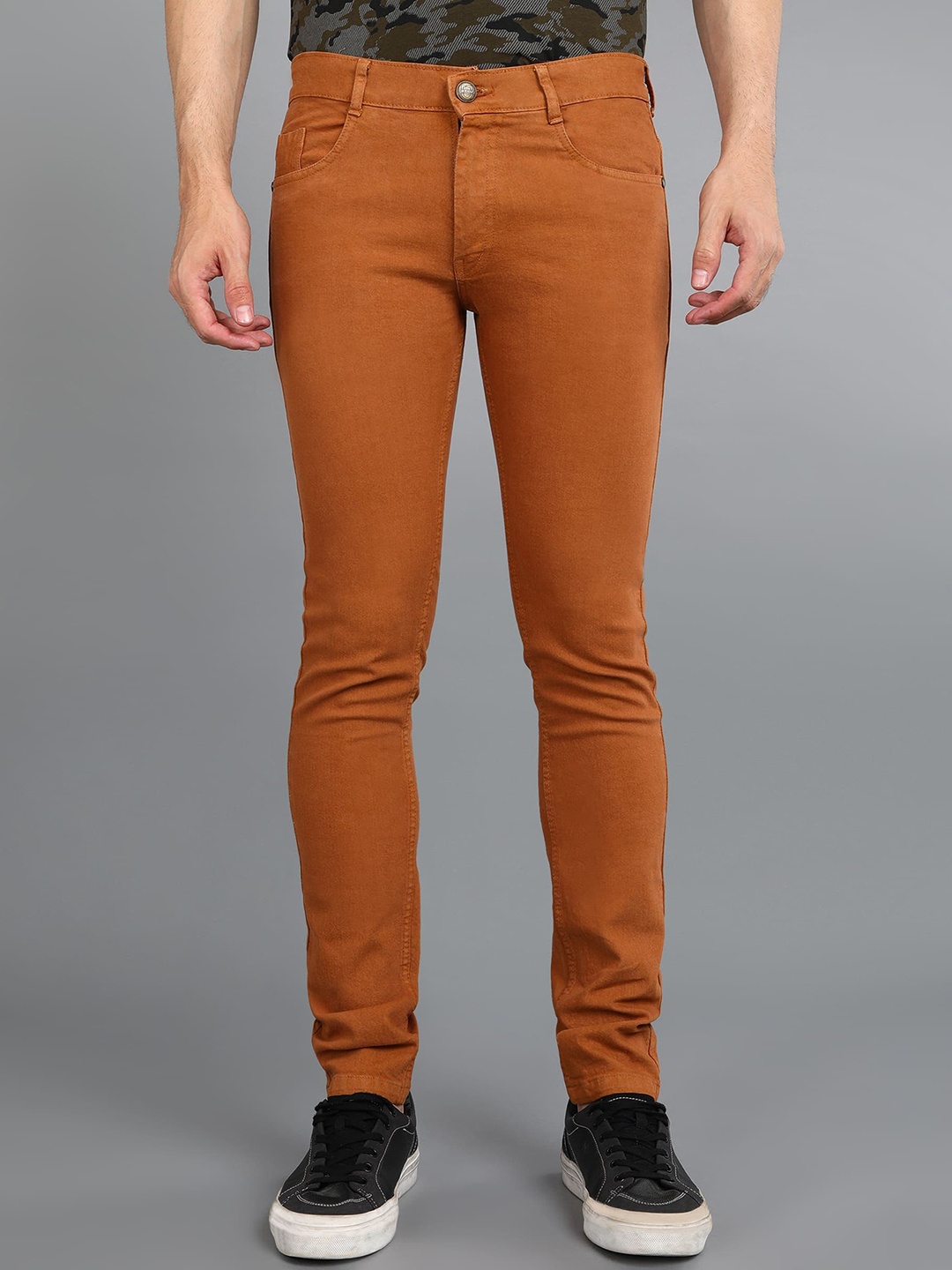 

Urbano Fashion Men Slim Fit Clean Look Stretchable Jeans, Brown