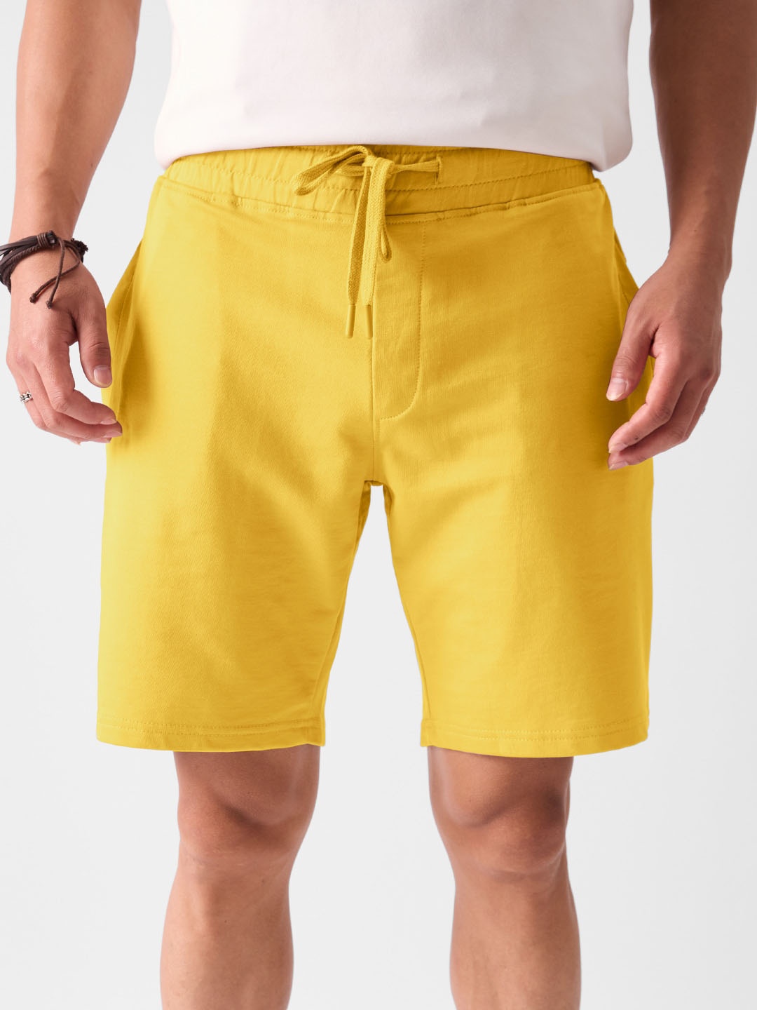 

The Souled Store Men Mustard Mid-Rise Casual Shorts