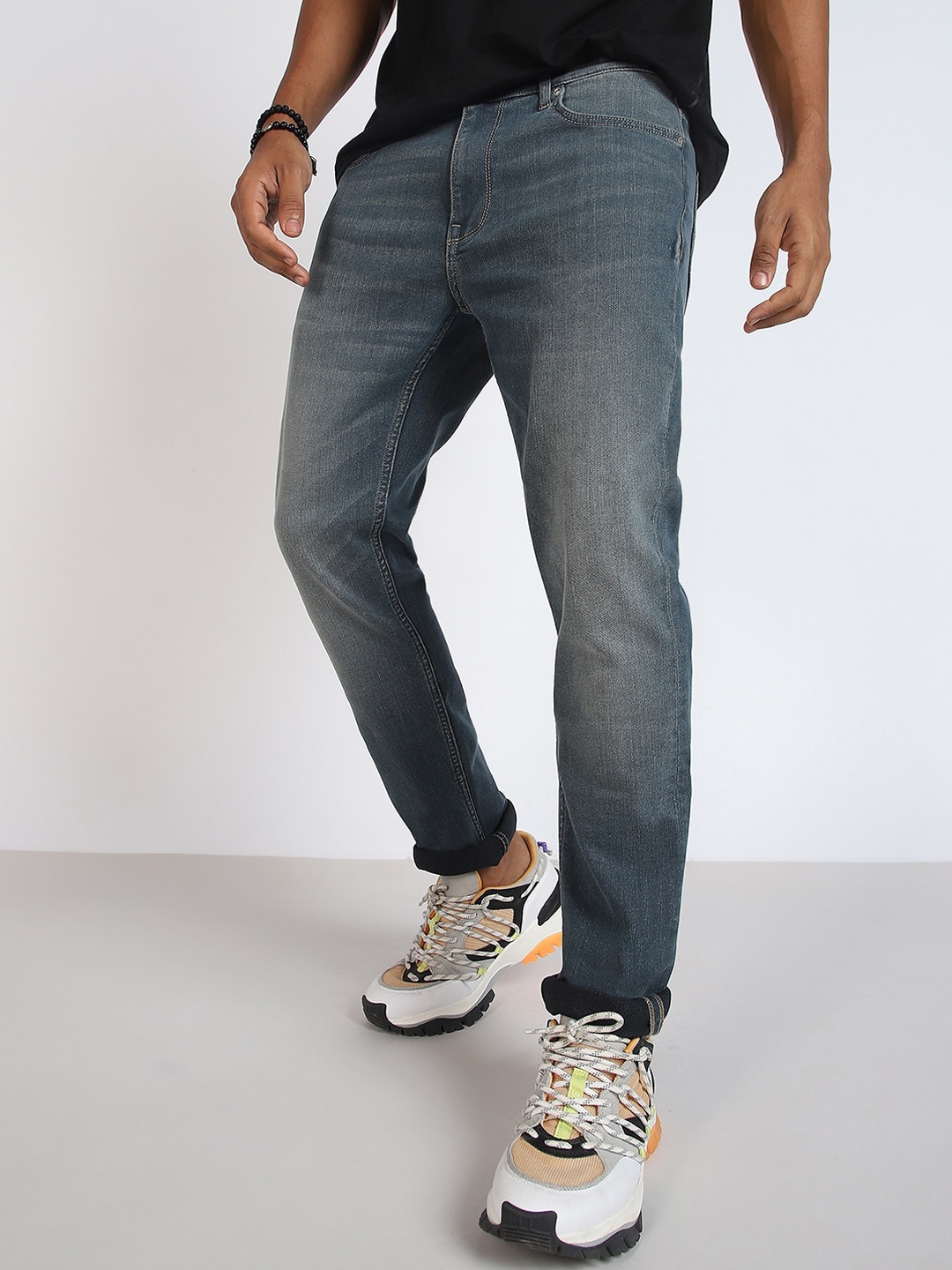 

Lee Men Bruce Skinny Fit Light Fade Clean Look Stretchable Jeans, Blue