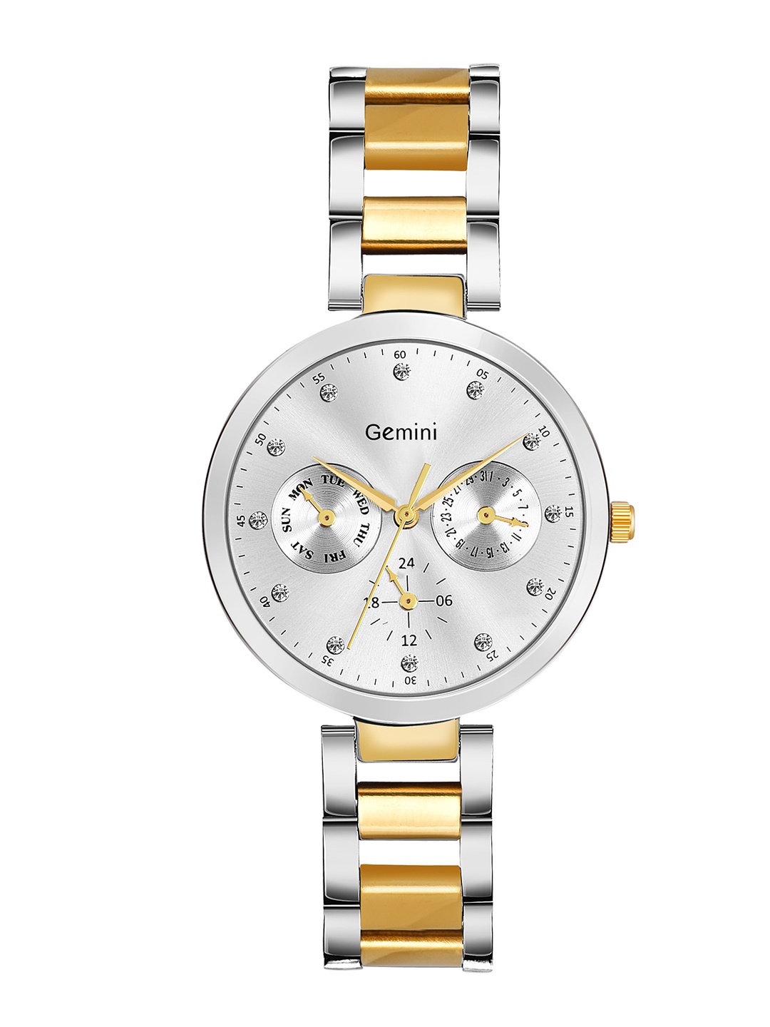 

GEMINI Women Embellished Dial & Stainless Steel Straps Analogue Watch JMD X207, Silver