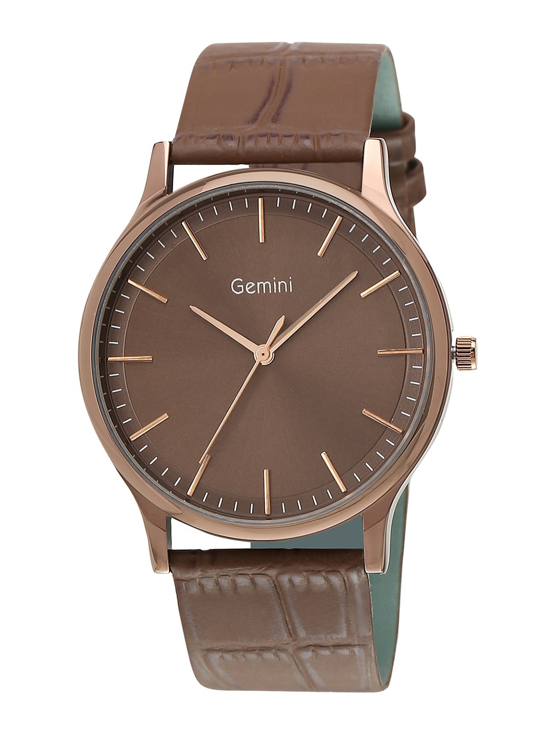 

GEMINI Men Dial & Leather Straps Analogue Watch BNS 1050QPL01, Brown