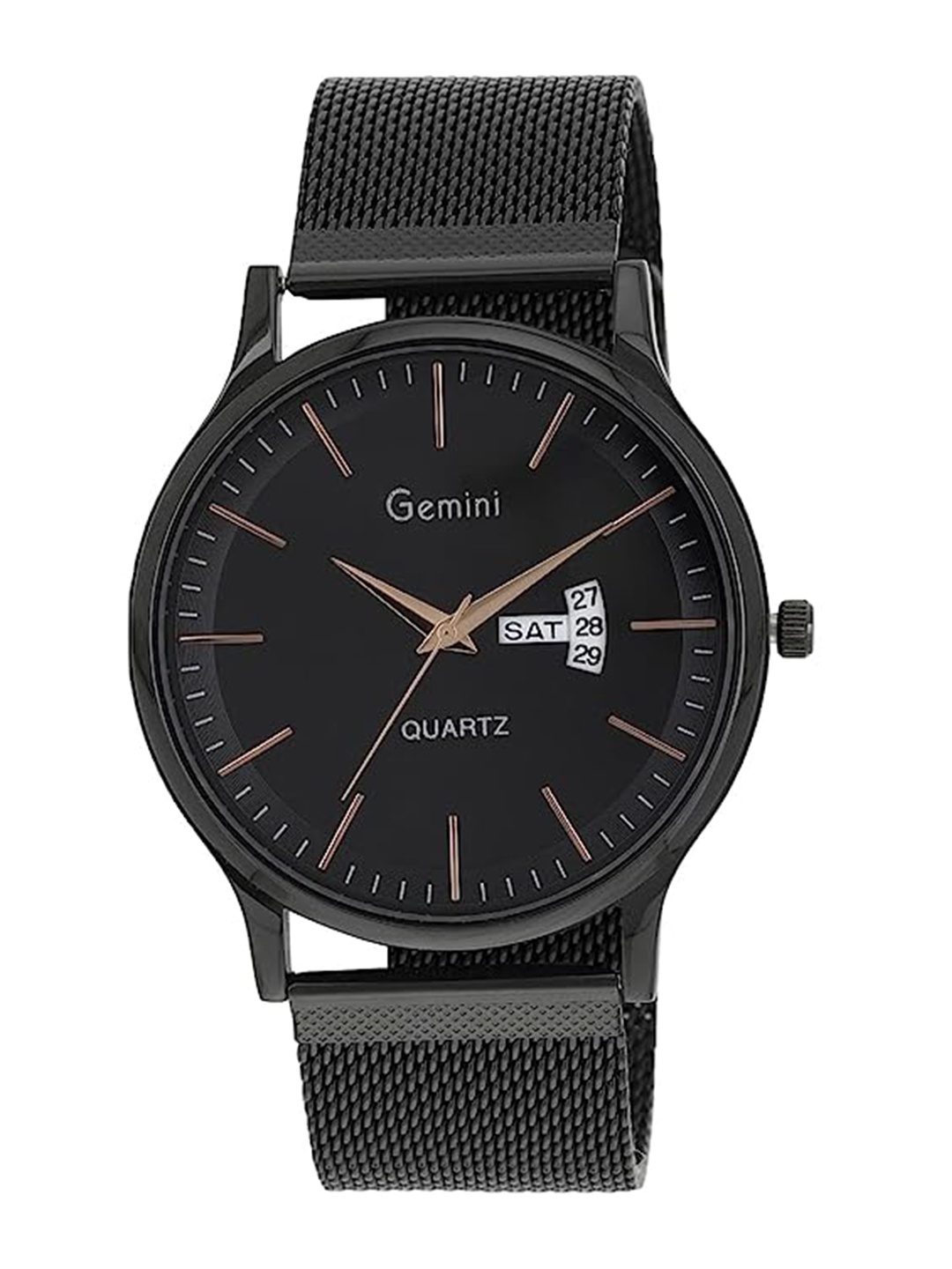 

GEMINI Men Dial & Stainless Steel Bracelet Style Straps Analogue Watch BNS 1050NM01, Black