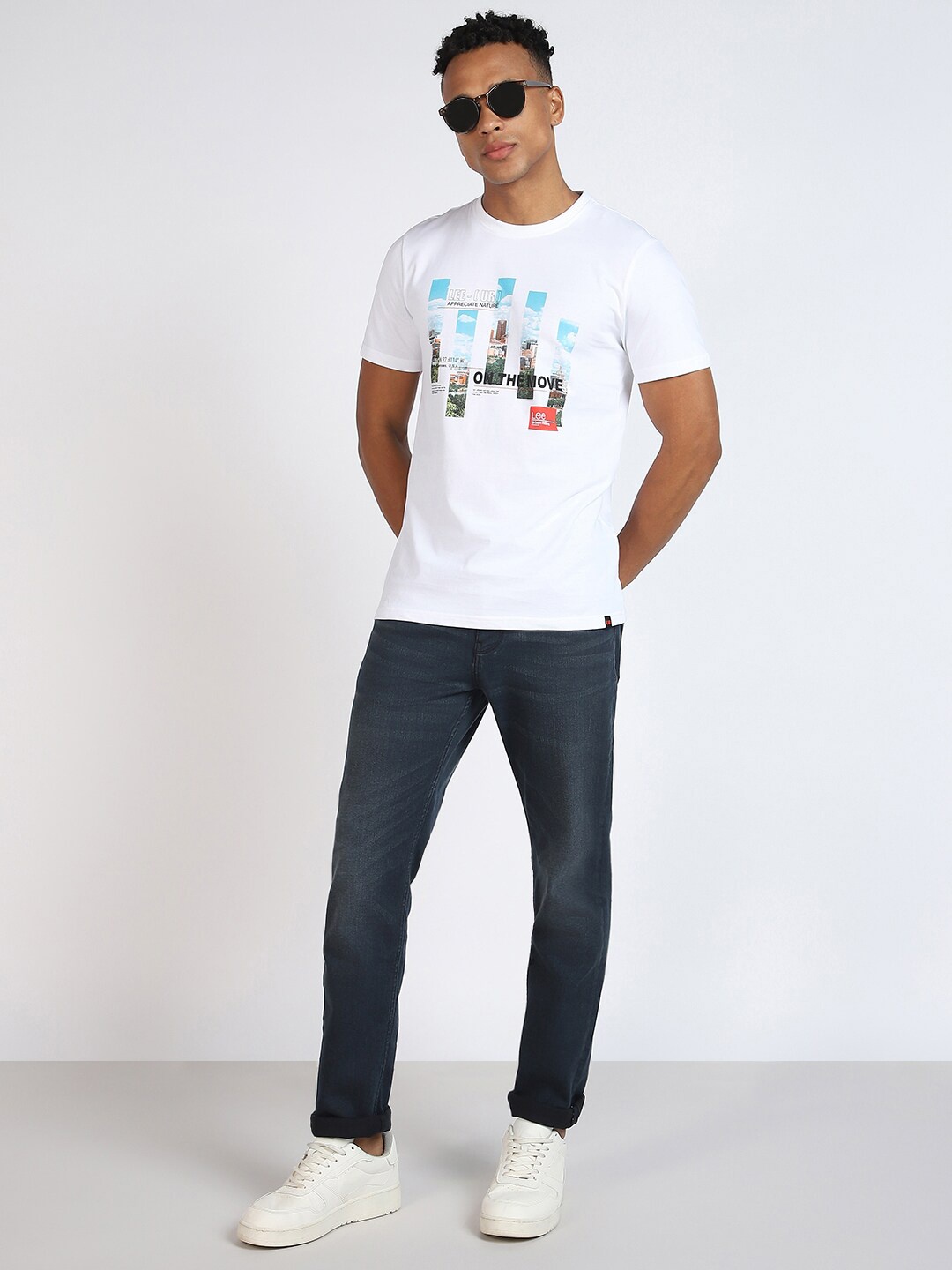 

Lee Graphic Printed Cotton Slim Fit T-shirt, White